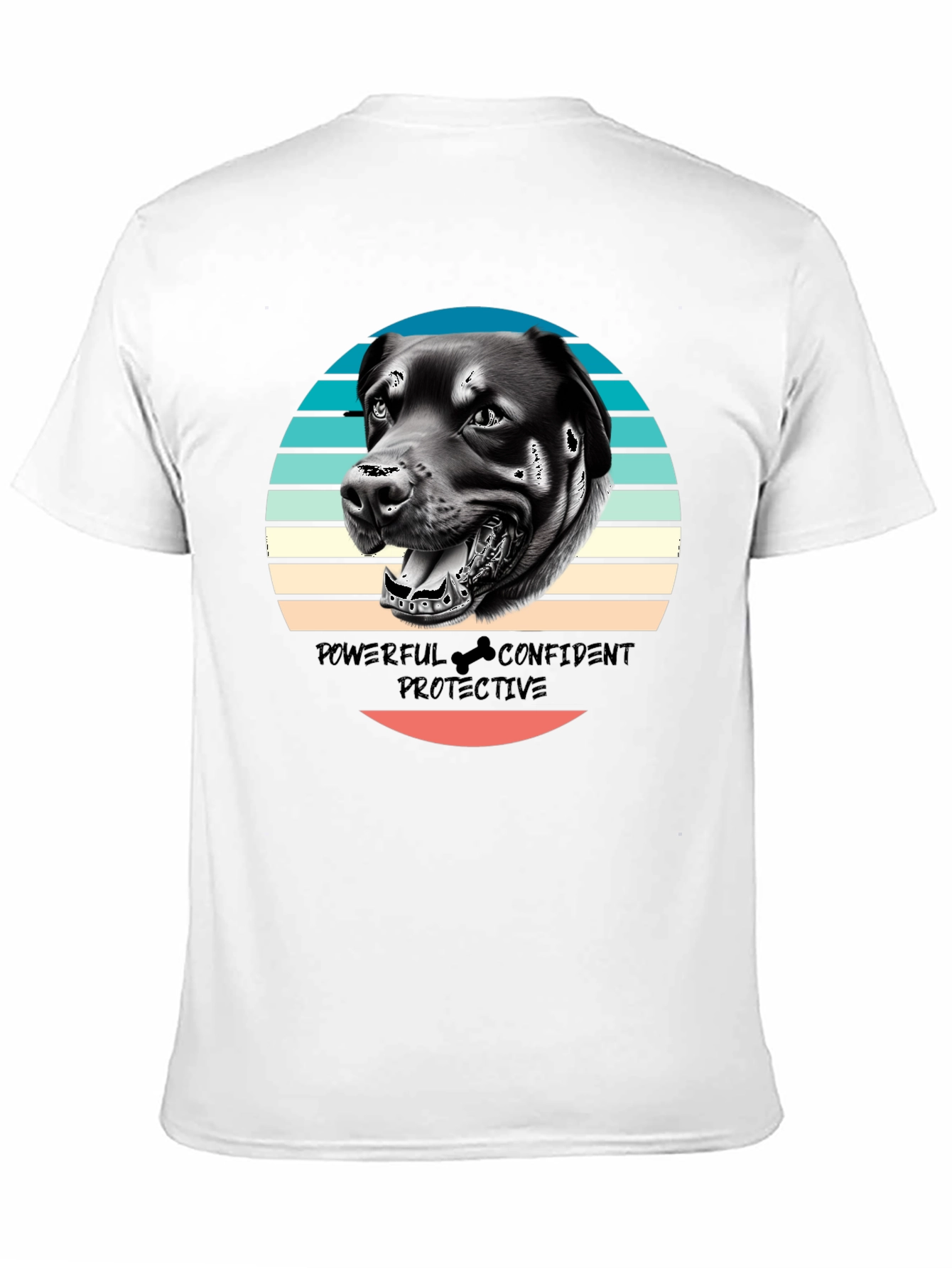Black Dog Graphic Tee - Powerful Confident Protective Rottweiler T-Shirt view 11