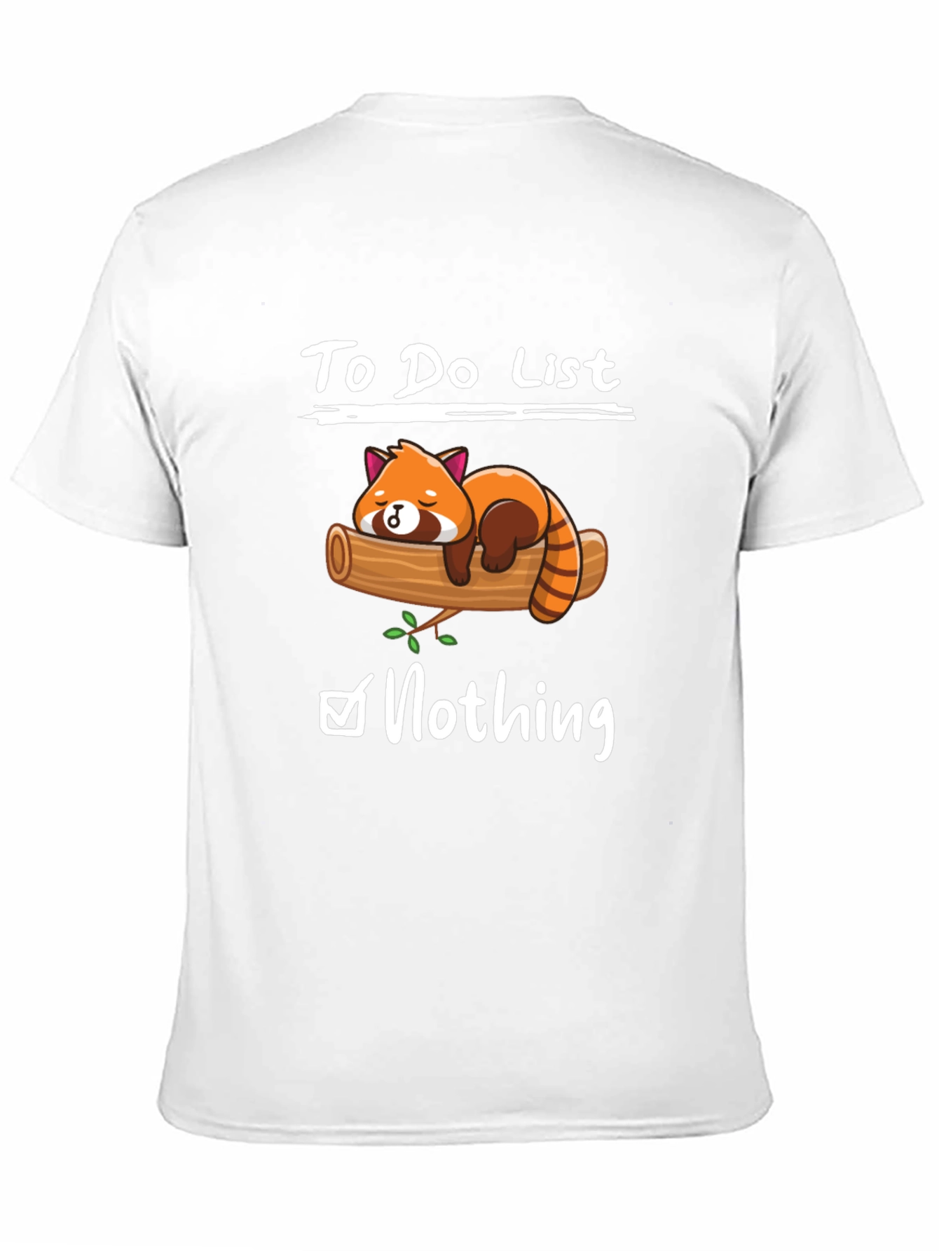 Black Lazy Red Panda To-Do List Graphic T-Shirt view 11