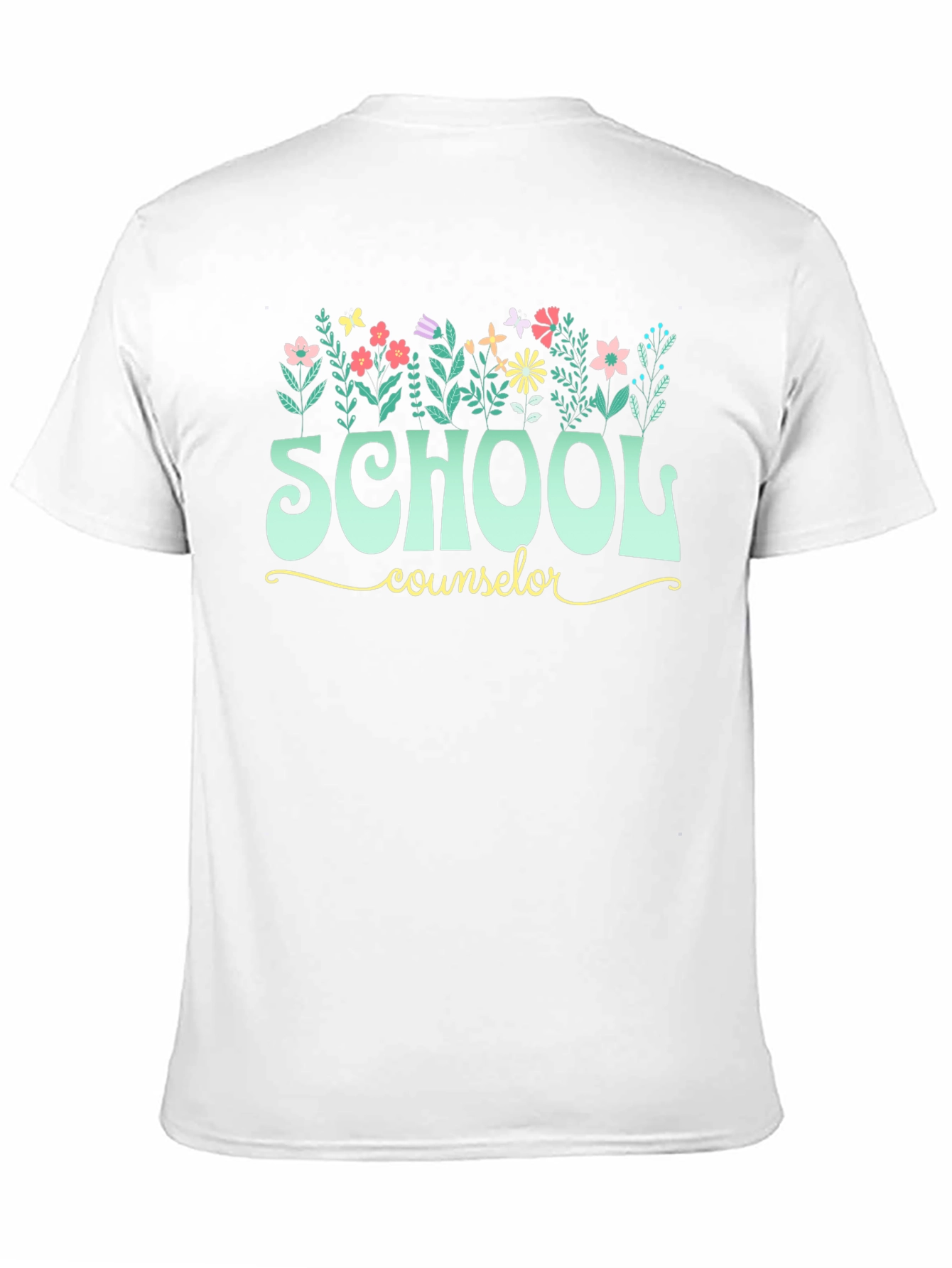 Black School Counselor Floral T-Shirt view 11