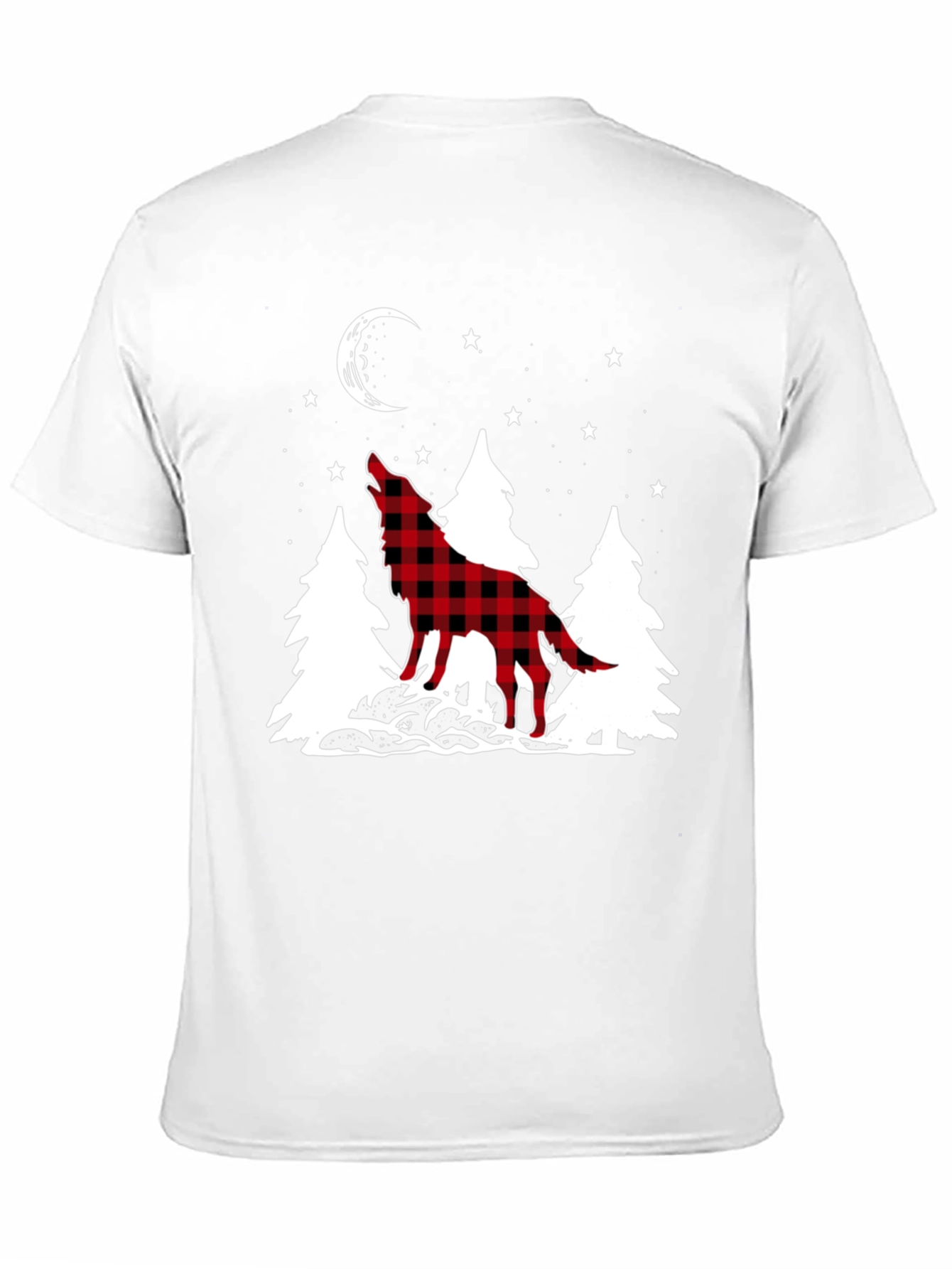 Black Buffalo Plaid Wolf Graphic Tee view 11