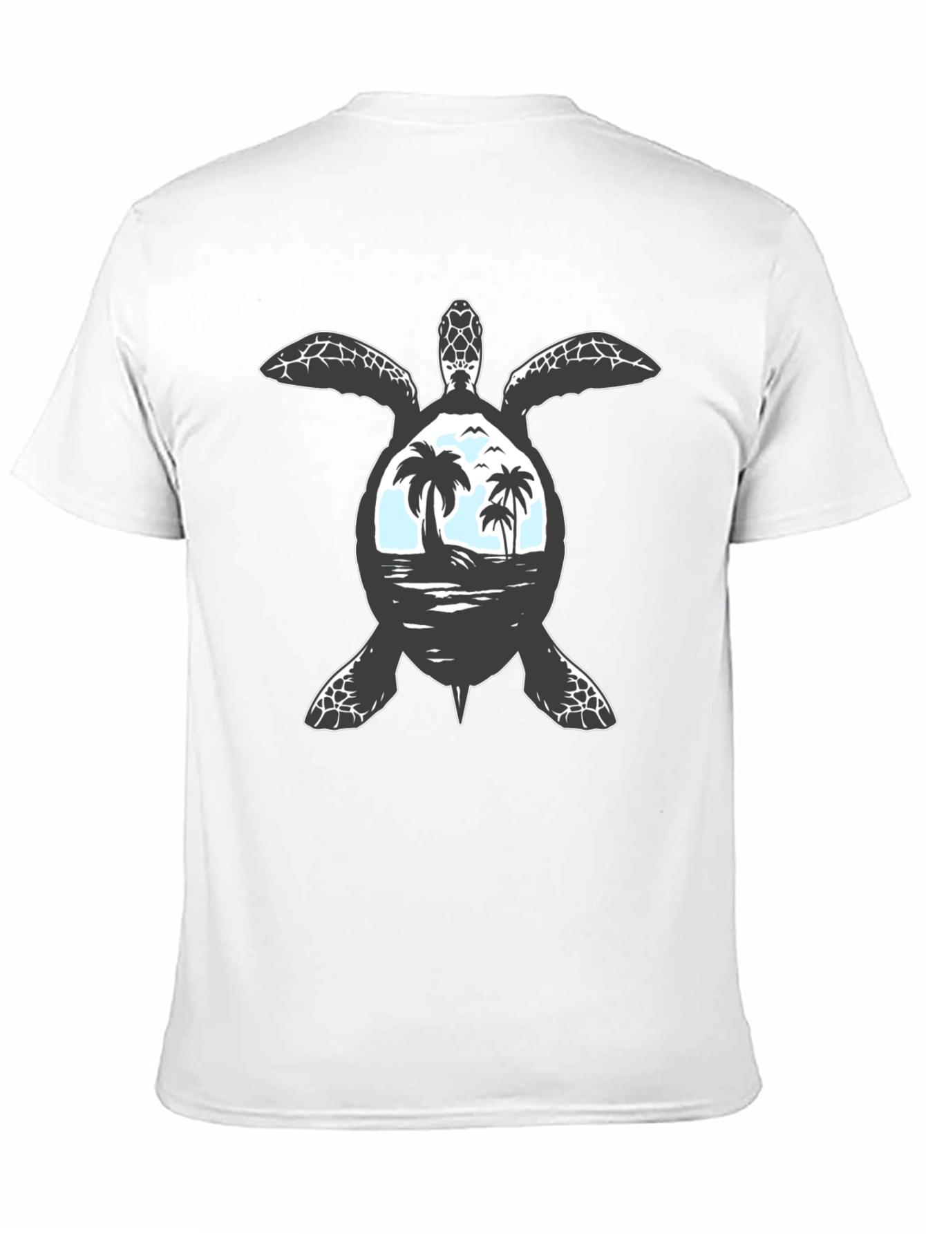 Black Sea Turtle Beach Scene T-Shirt view 11