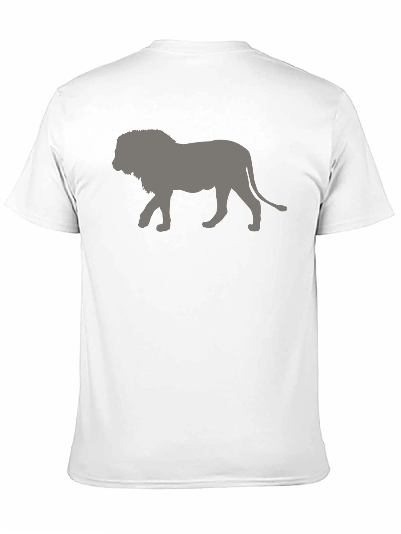 Black Lion Silhouette Men's Black T-Shirt view 11