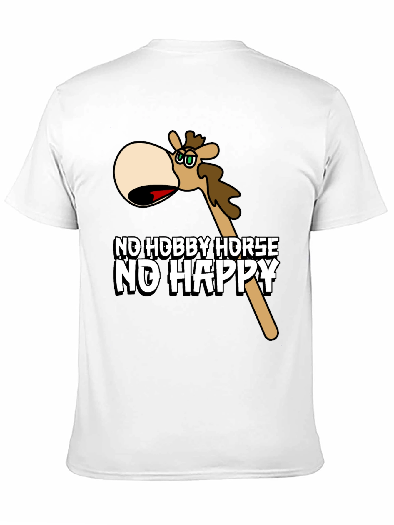 Black No Hobby Horse No Happy Black T-Shirt view 11