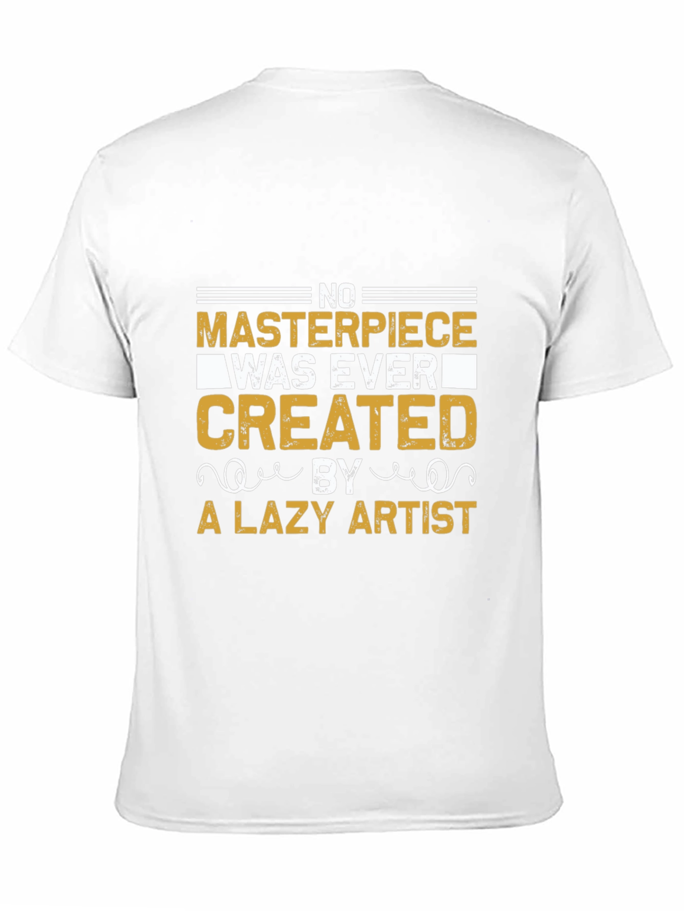 Black No Masterpiece Lazy Artist Graphic T-Shirt view 11