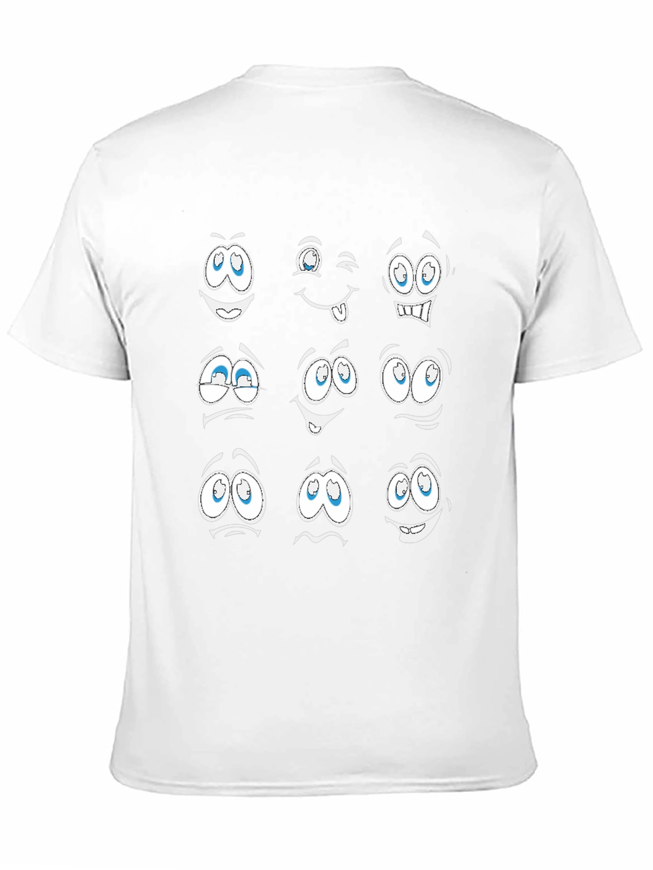 Black Expressive Cartoon Face T-Shirt view 11