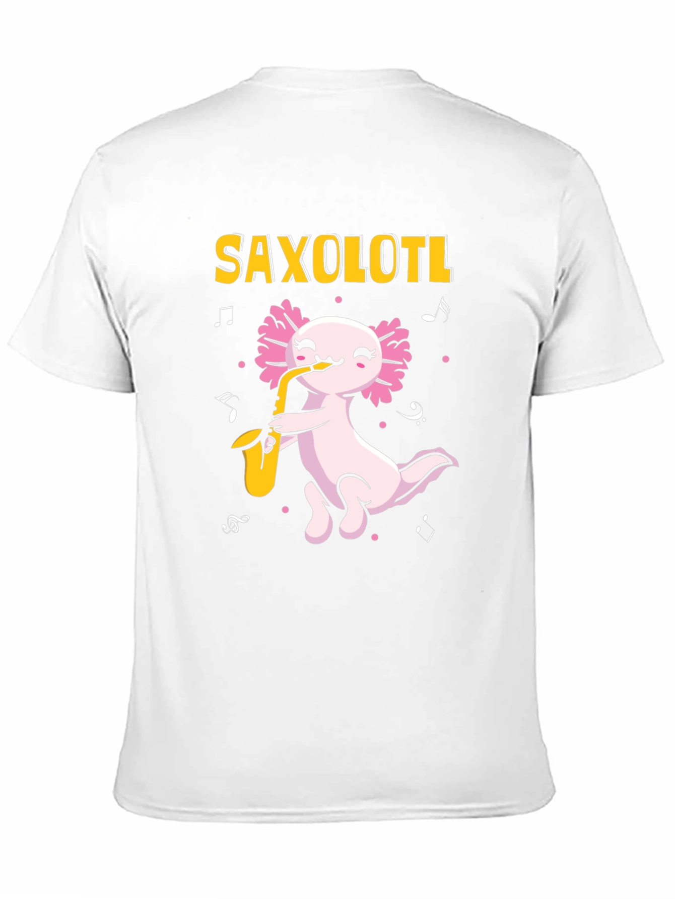 Black Saxolotl T-Shirt - Axolotl Saxophone Player view 11