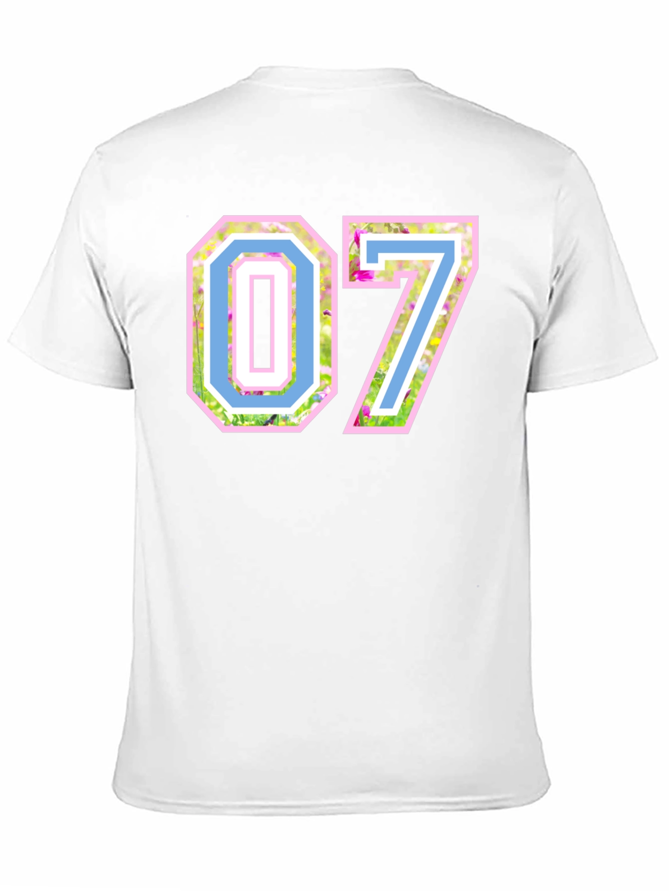 Black Floral Number 07 T-Shirt - Unique Design Tee view 11