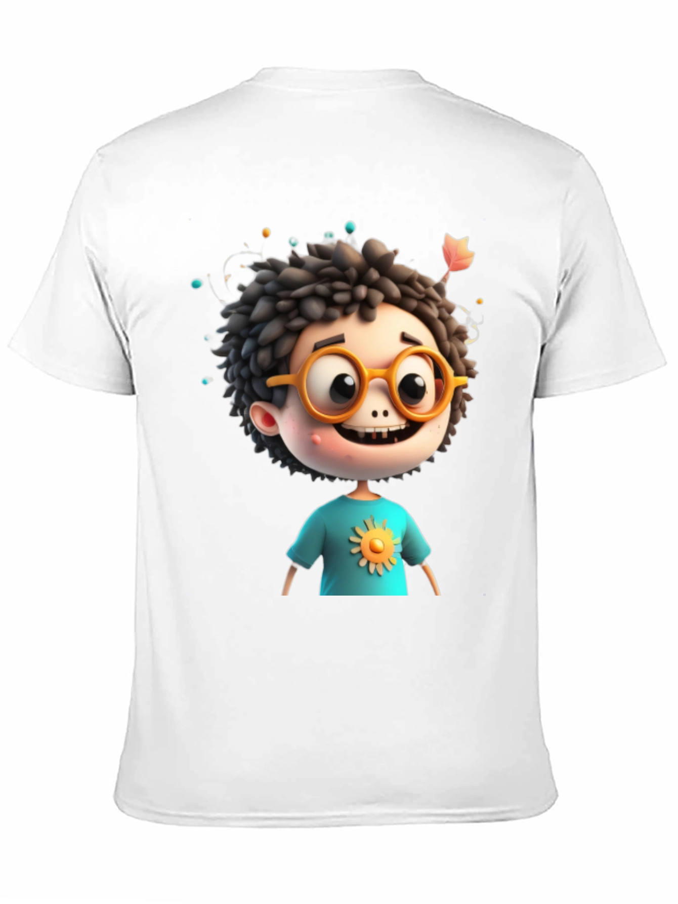 Black Cartoon Boy Graphic Tee - Whimsical Character Design view 11