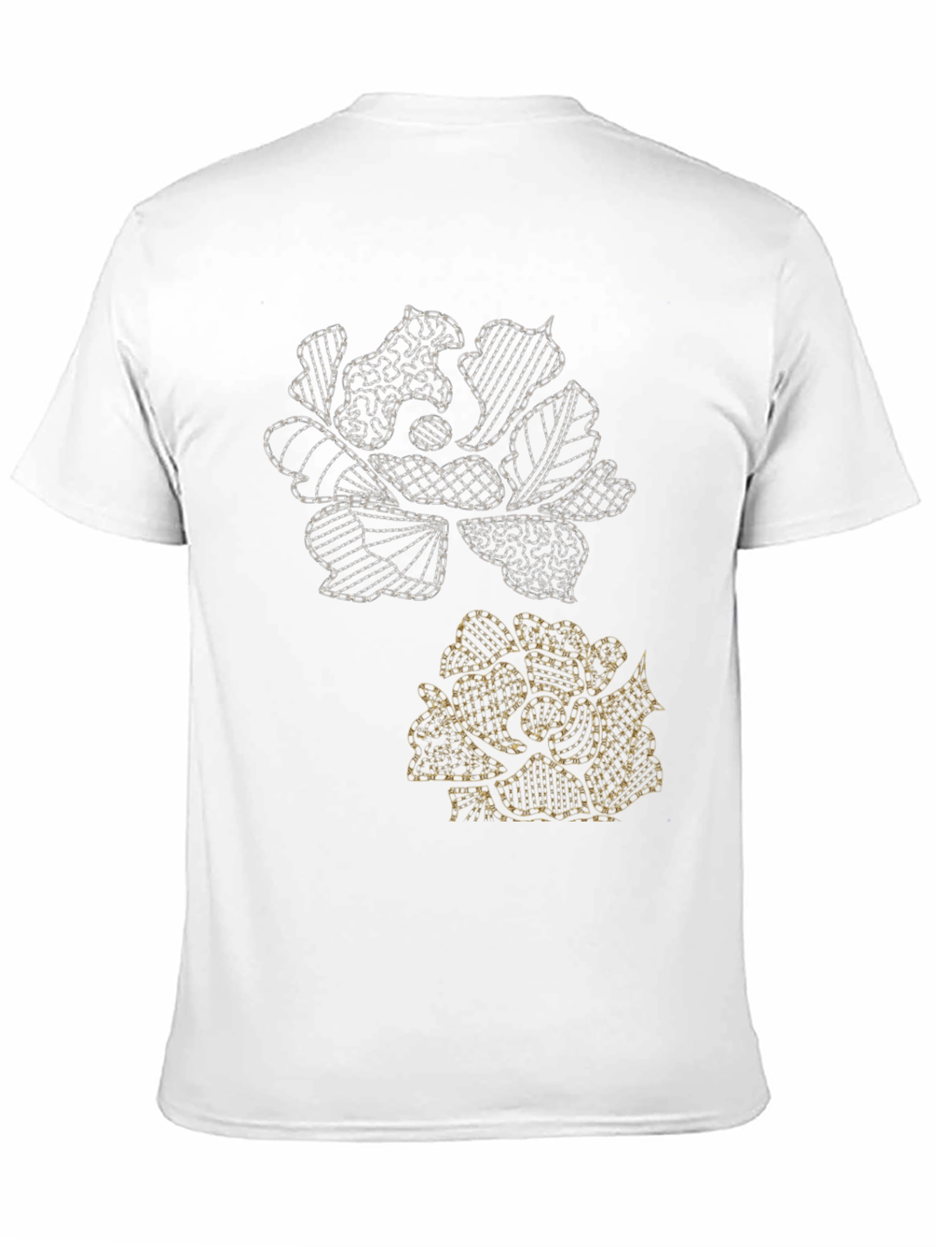 Black Floral Graphic Tee - Embroidered Rose Design view 11