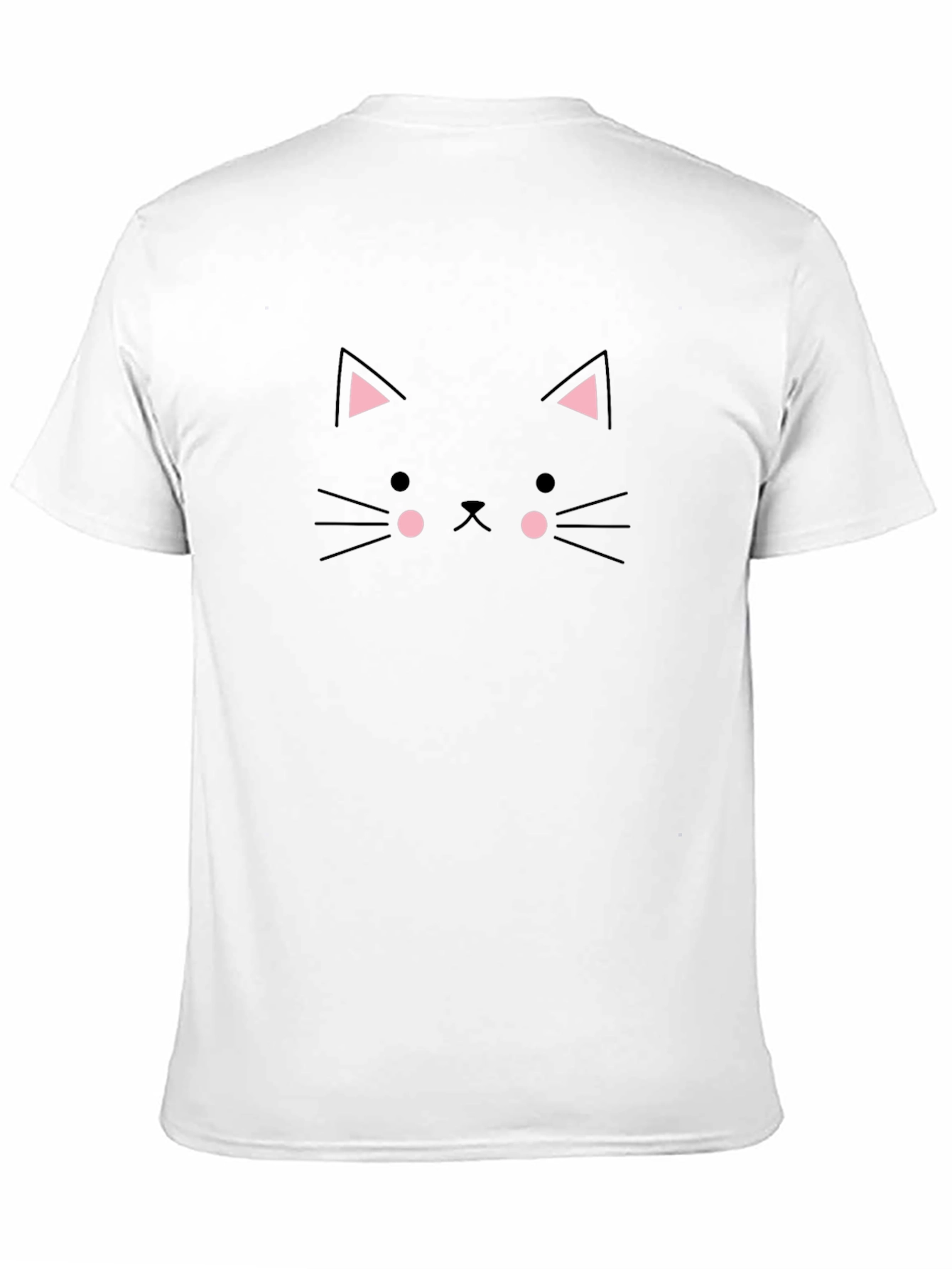 Black Cute Cat Face Black T-Shirt view 11