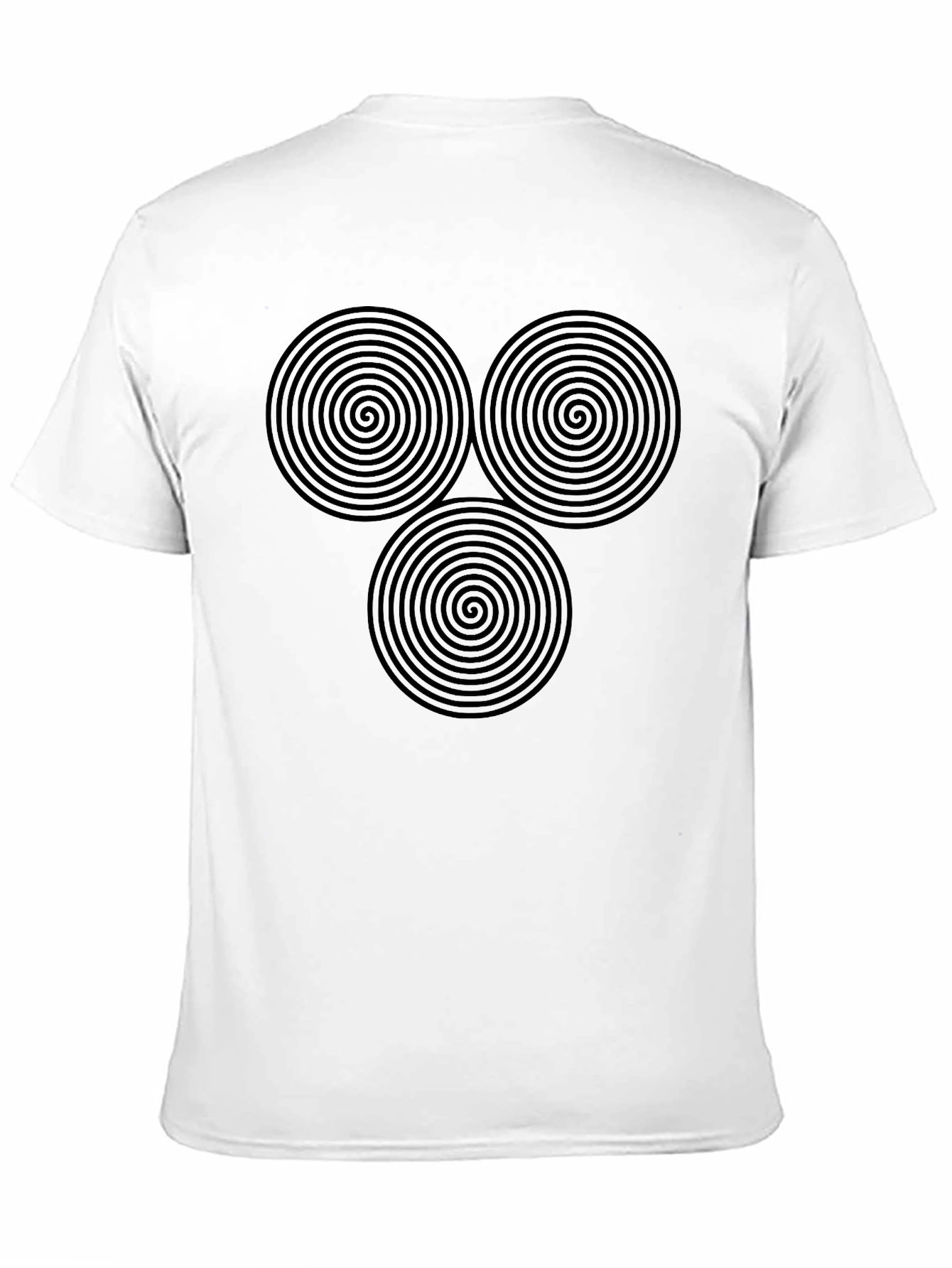 Black Black T-Shirt with Triple Spiral Design view 11