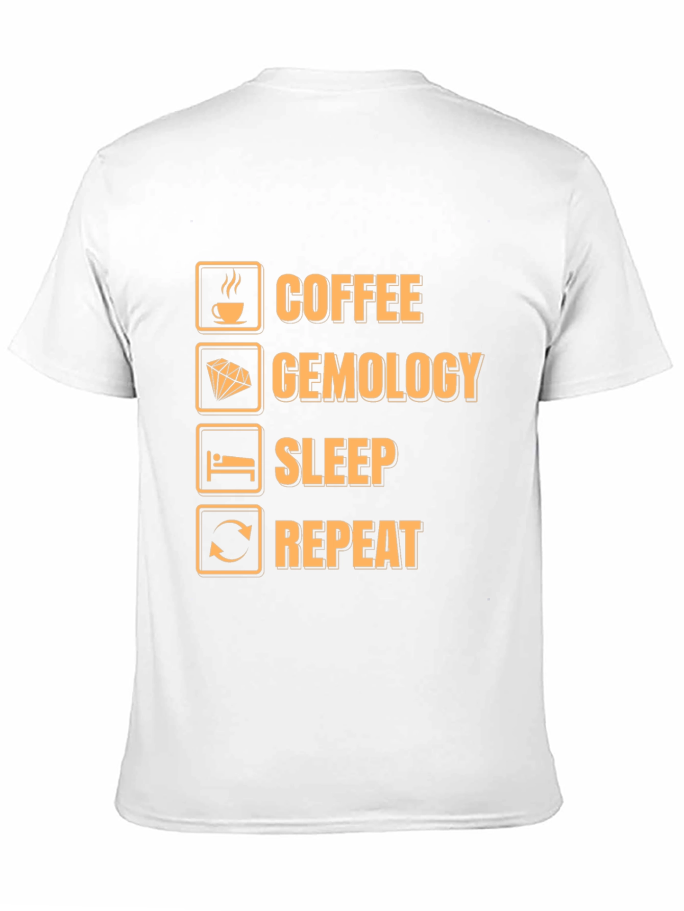 Black Coffee Gemology Sleep Repeat Funny Graphic T-Shirt view 11