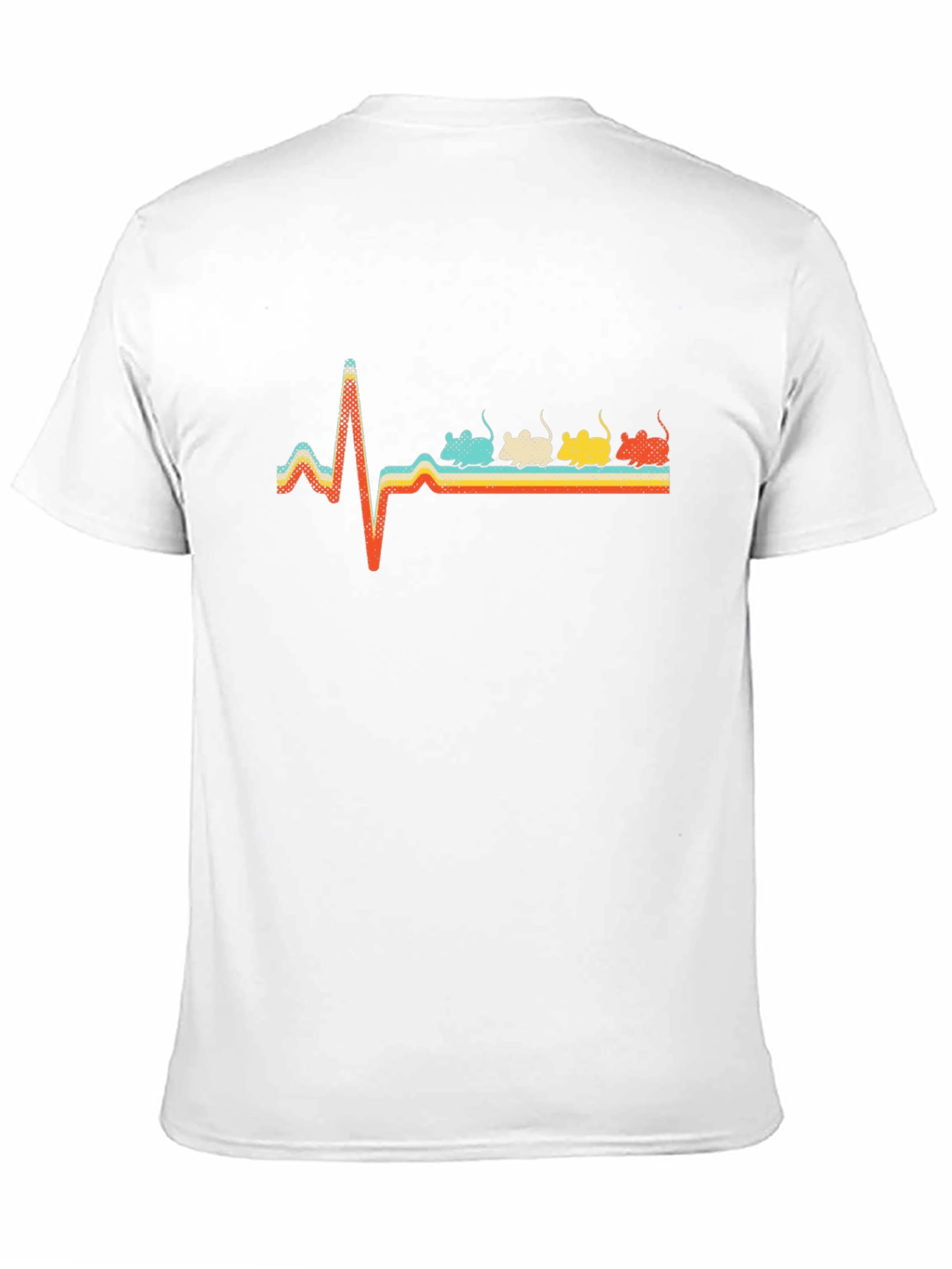 Black Retro Mouse Heartbeat T-Shirt view 11