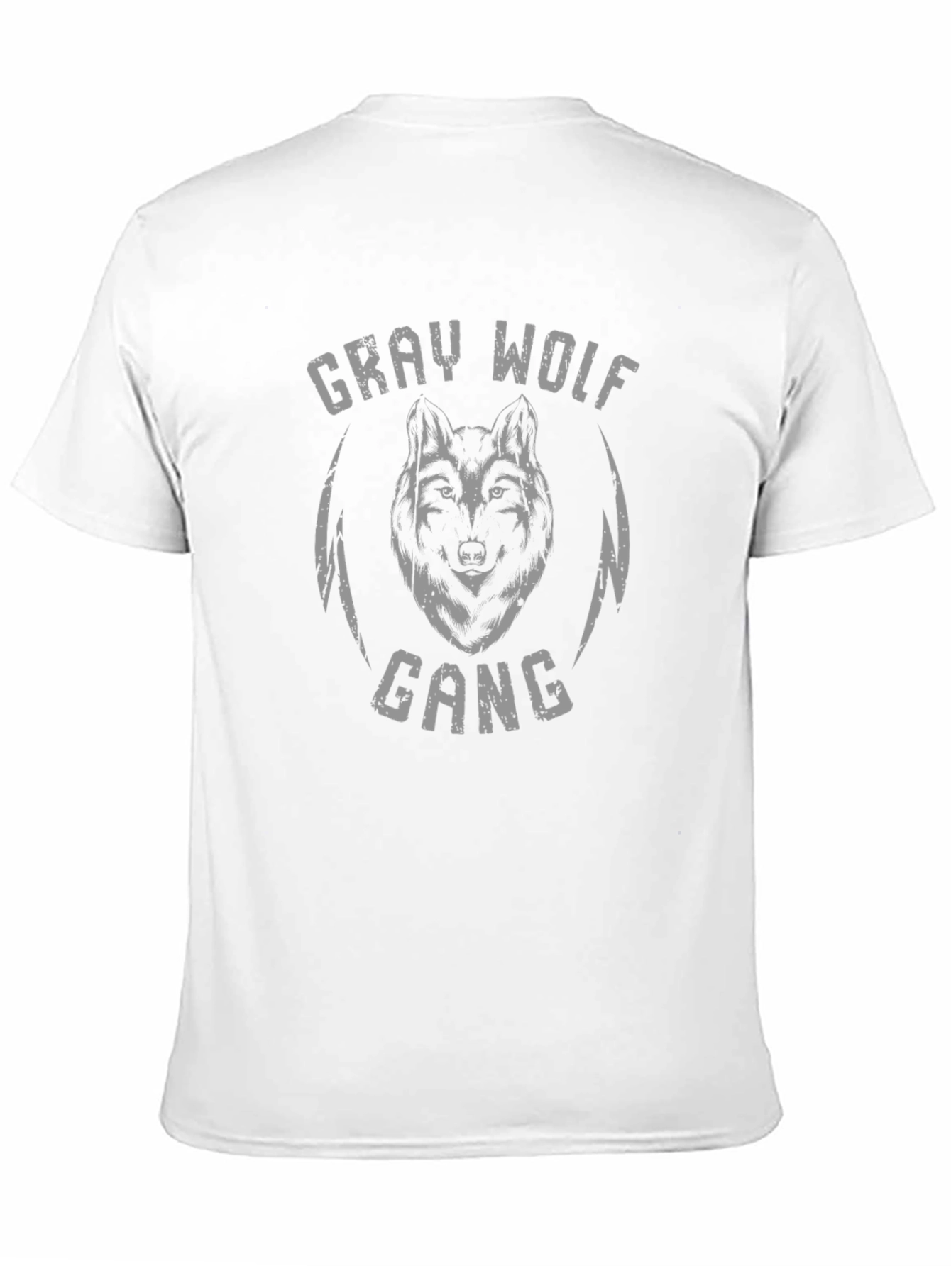 Black Gray Wolf Gang Graphic Print Black T-Shirt view 11