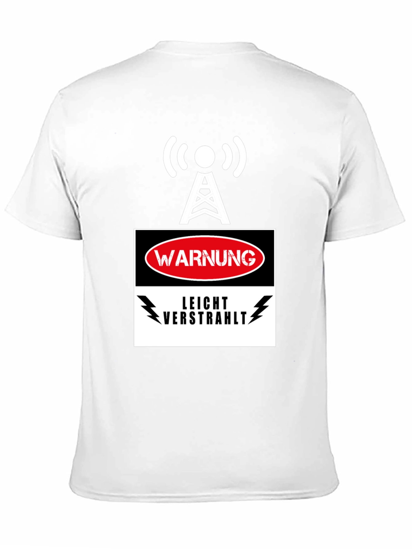 Black Warning Slightly Irradiated Men's Black T-Shirt view 11