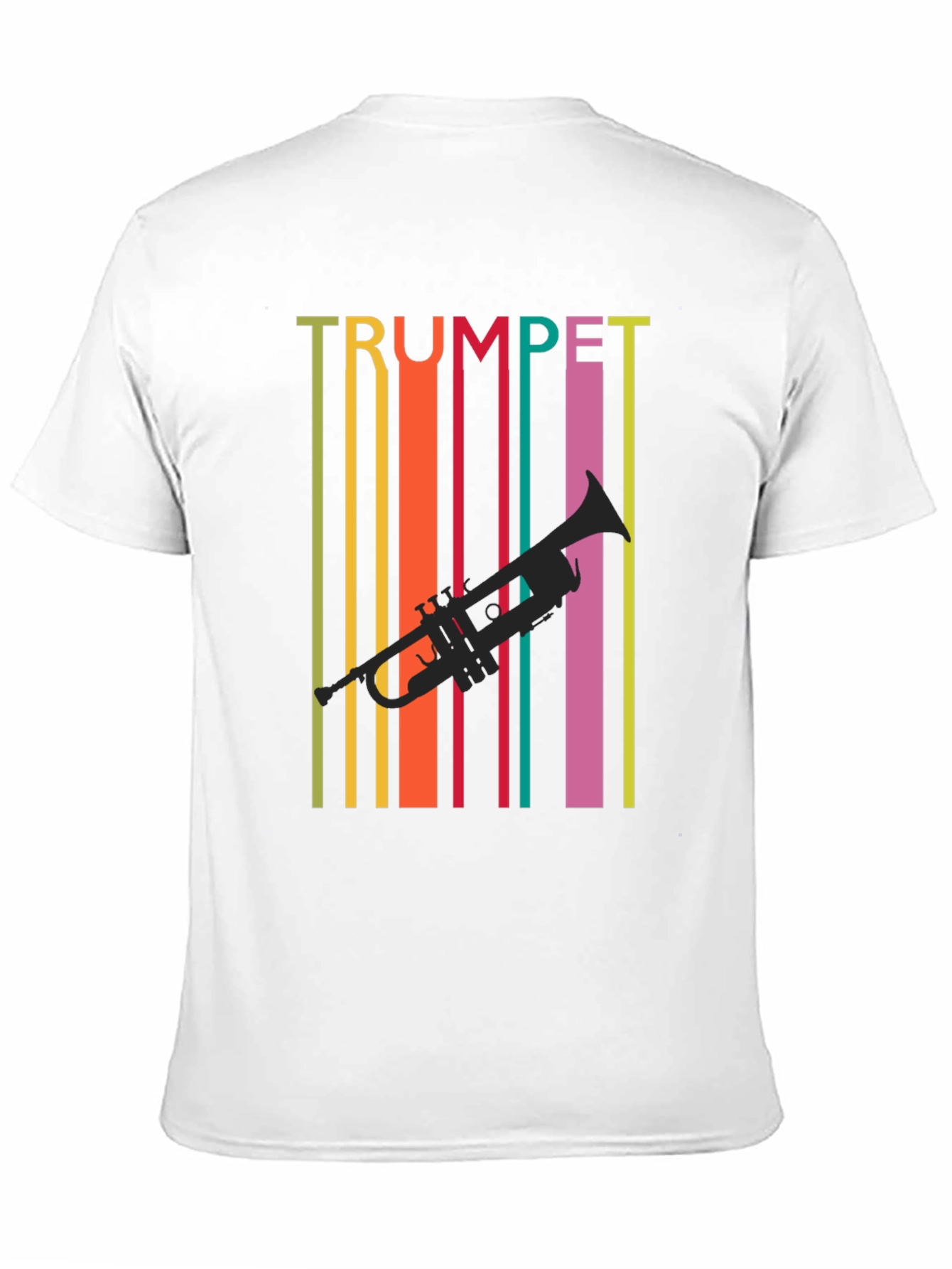 Black Retro Trumpet Graphic Tee - Colorful Music Lover T-Shirt view 11