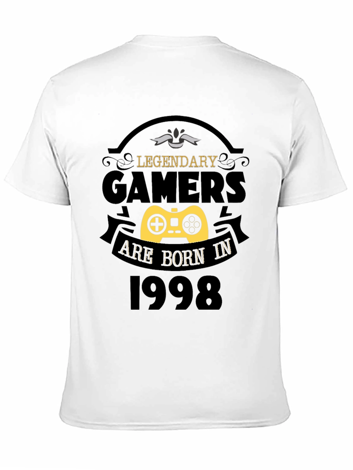 Black Legendary Gamers Born in 1998 Black T-Shirt view 11