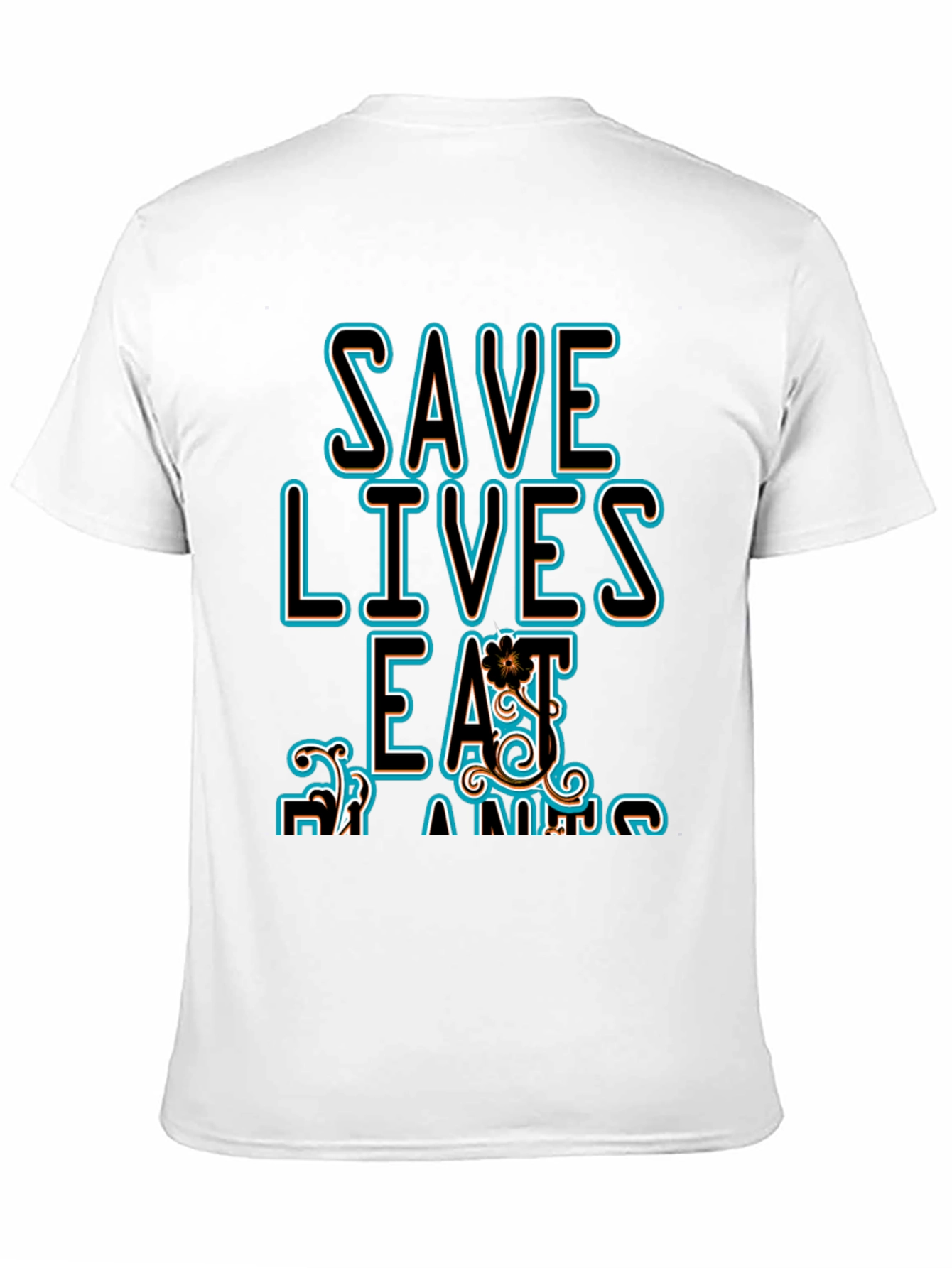 Black Save Lives Eat Plants Graphic Tee - Black view 11