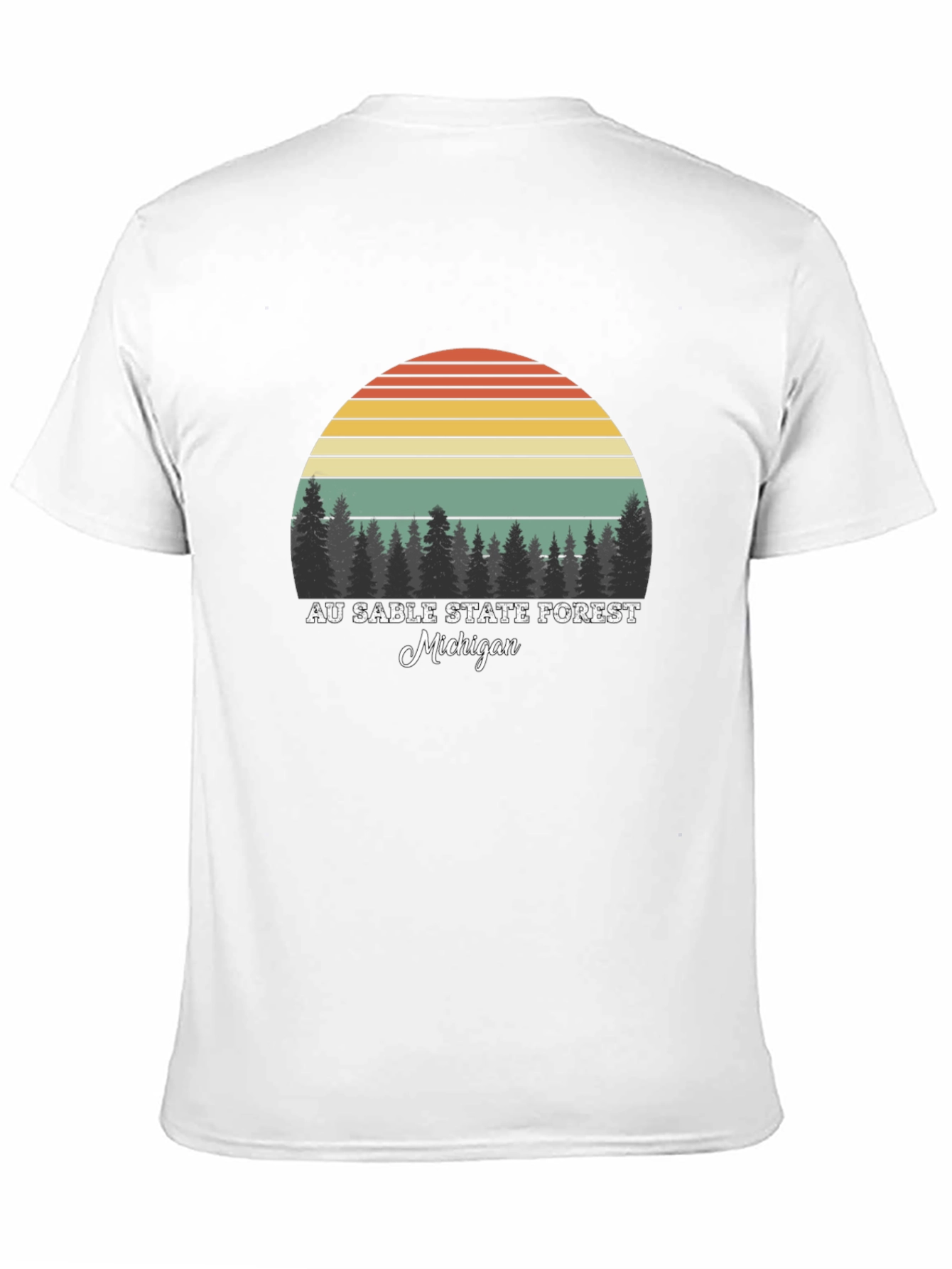 Black Au Sable State Forest Michigan T-Shirt view 11