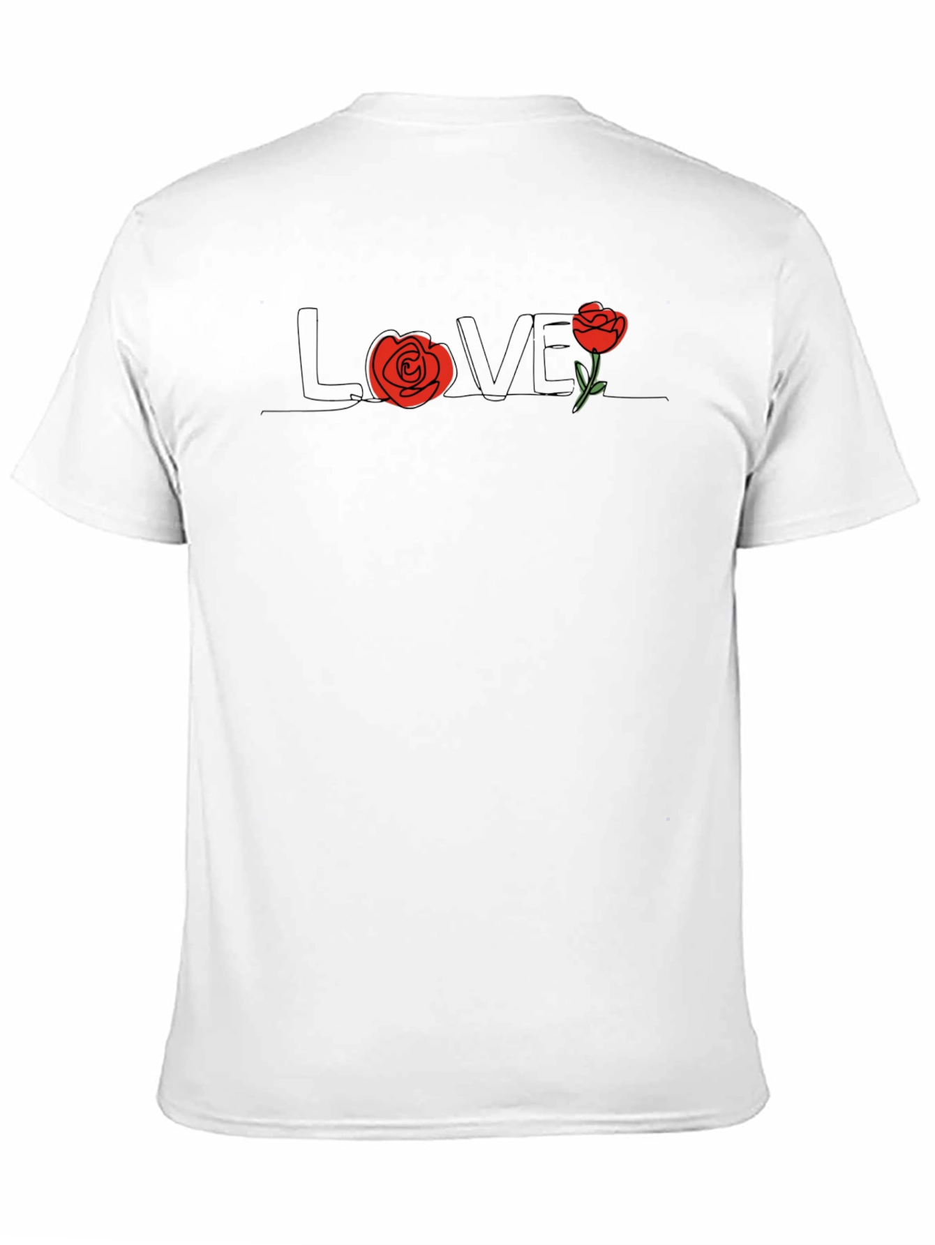 Black Love Rose Graphic Tee - Men's Black T-Shirt view 11