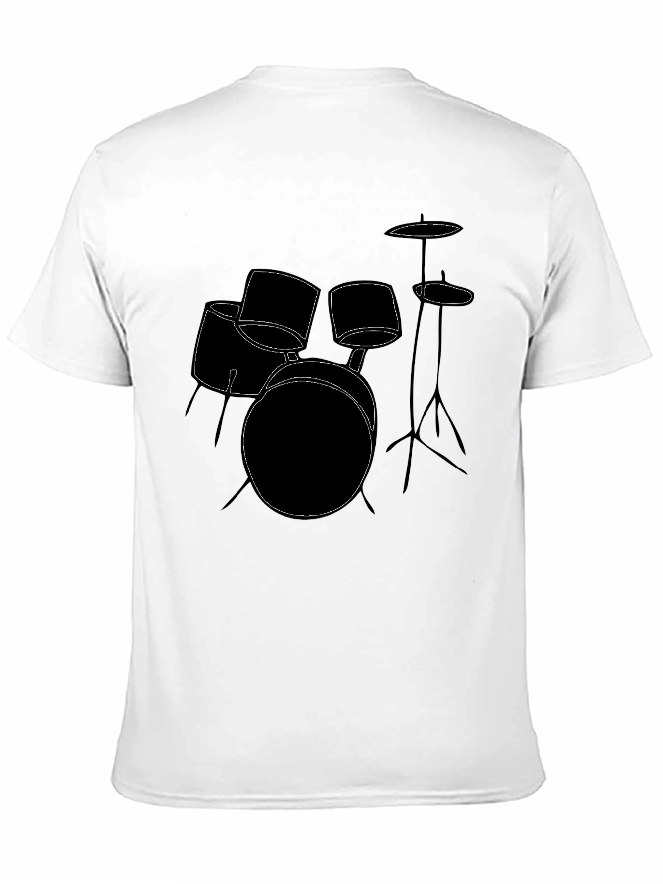 Black Drum Kit Graphic Tee - Black Cotton T-Shirt view 11