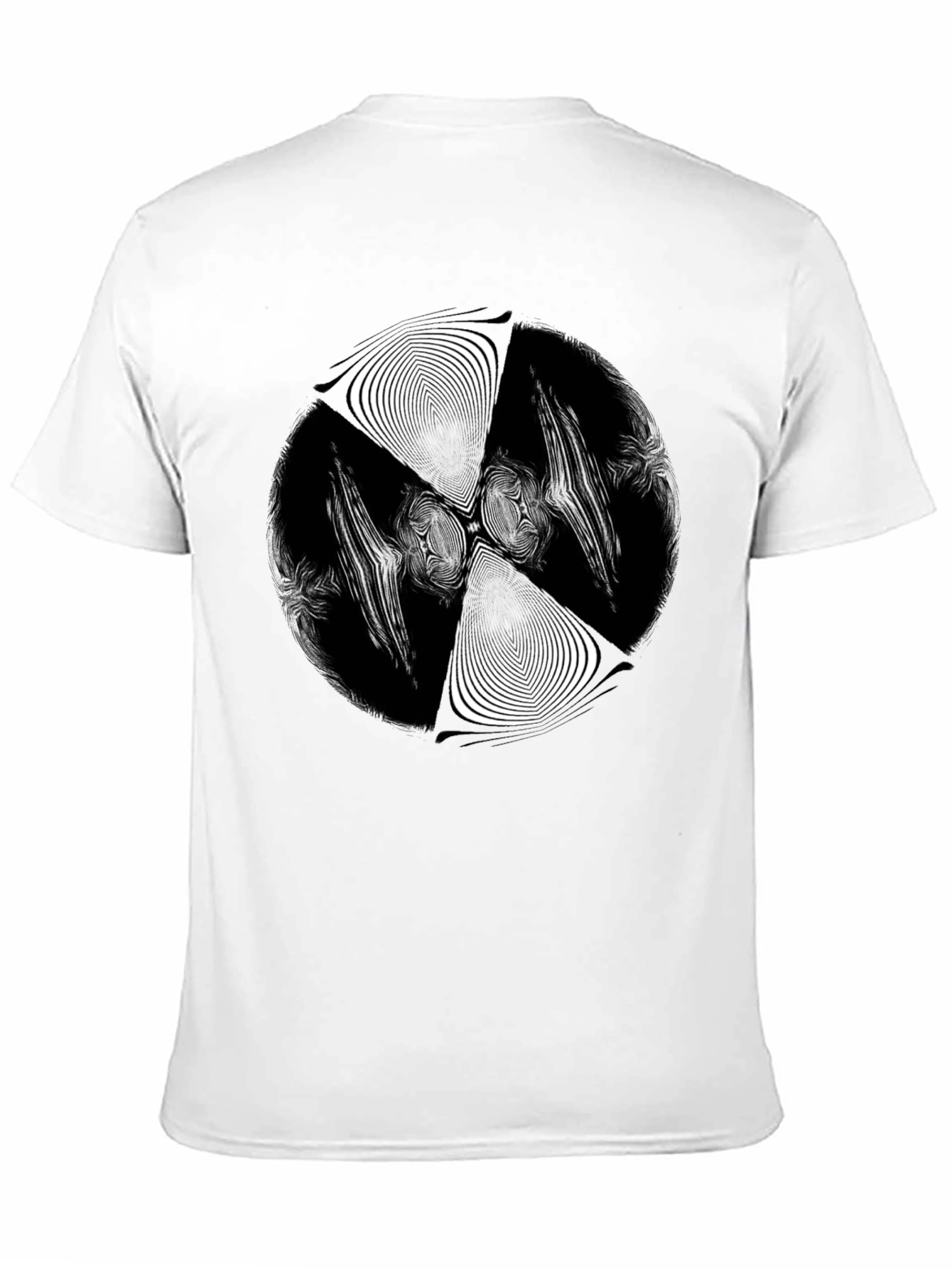 Black Abstract Vortex Graphic Black T-Shirt view 11
