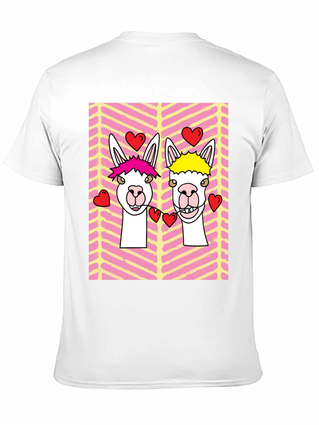 Black Llama Love Graphic Tee - Valentine's Day Black T-Shirt view 11