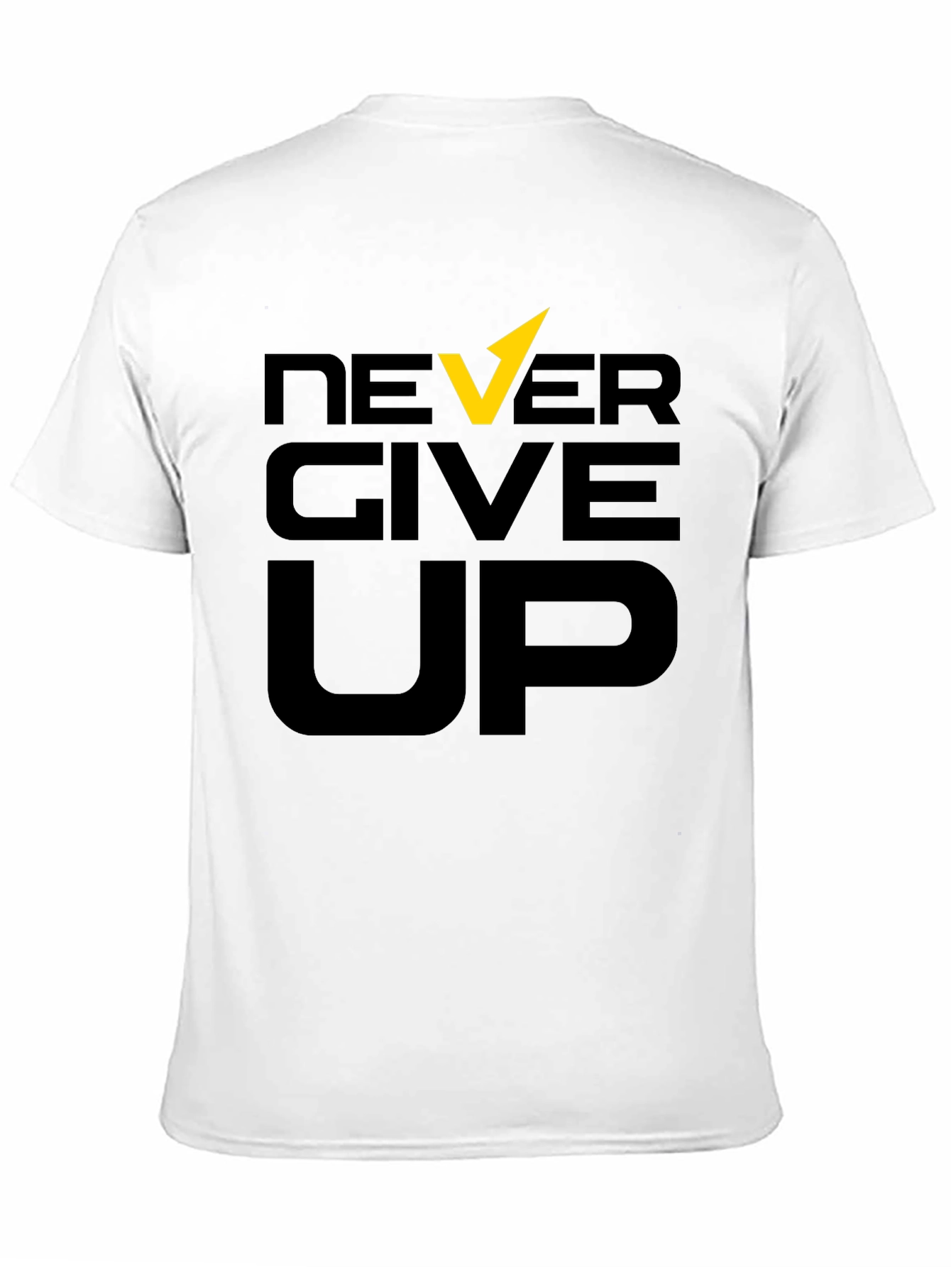 Black Never Give Up Graphic Tee - Motivational Design view 11