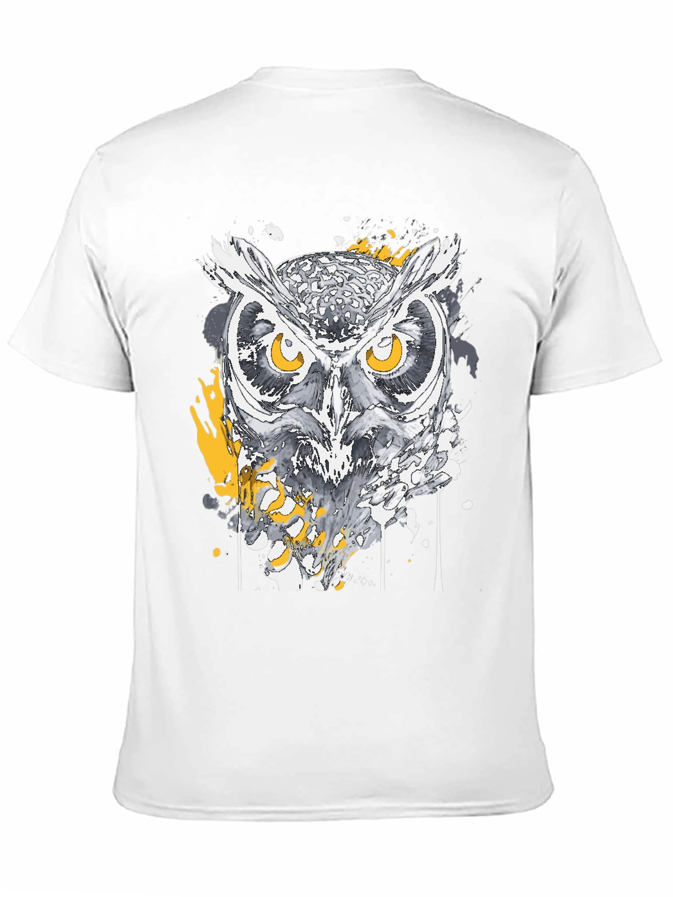 Black Owl Graphic Print Black T-Shirt view 11