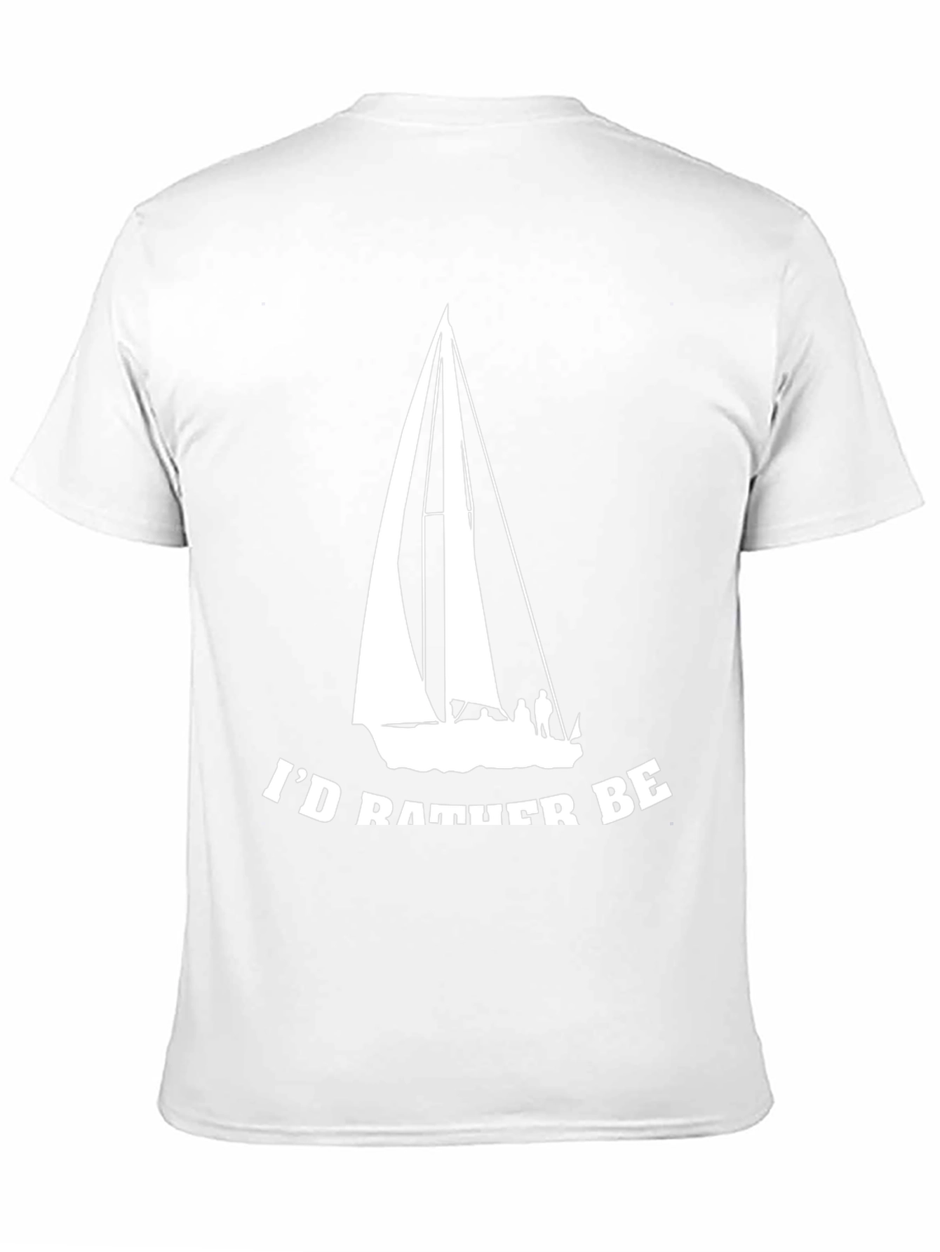 Black Sailboat T-Shirt - "I'd Rather Be Sailing" Black Tee view 11
