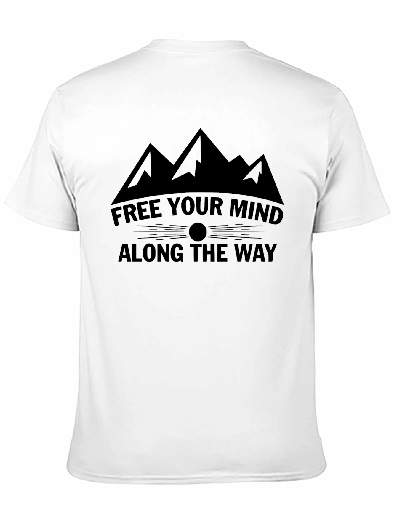 Black Motivational Mountain T-Shirt: Free Your Mind view 11
