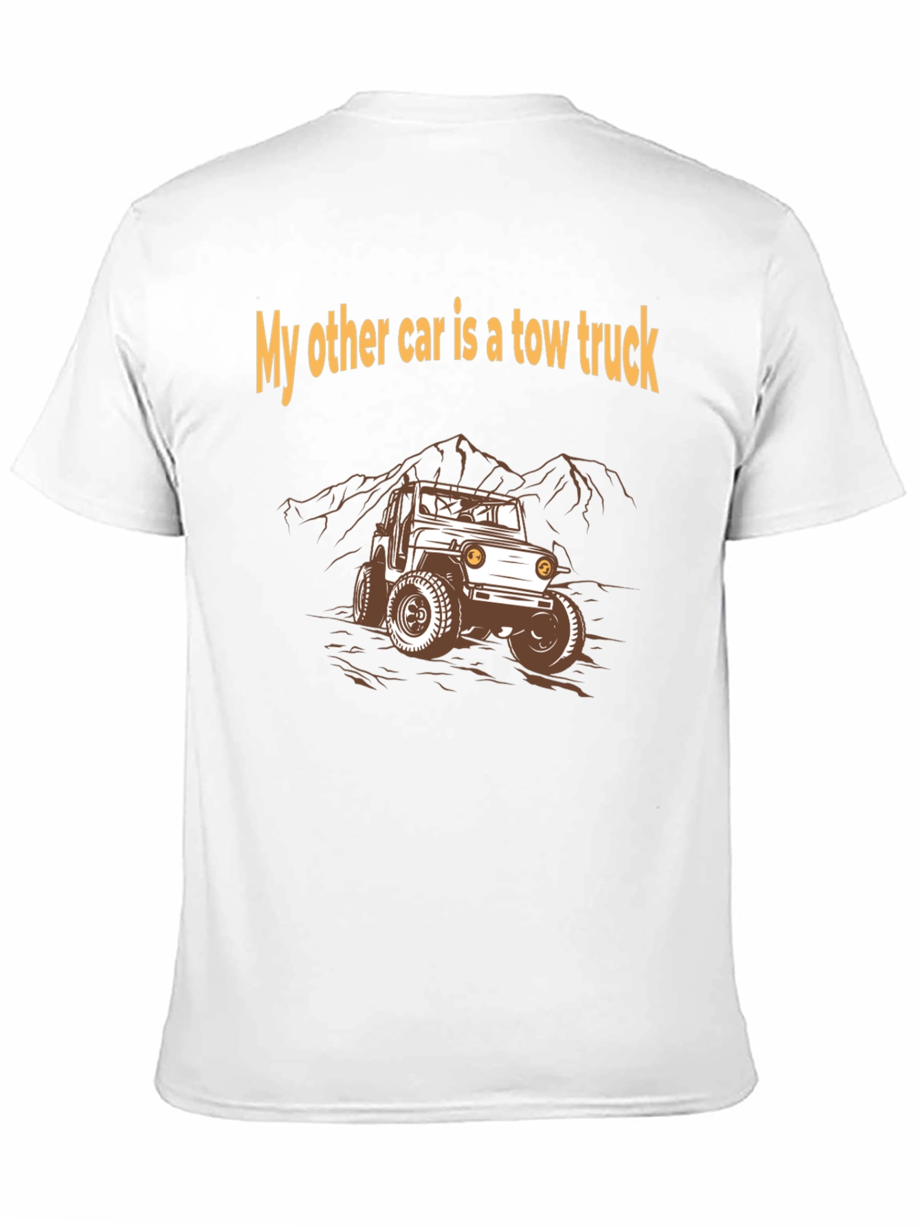 Black Tow Truck T-Shirt - "My Other Car" Design view 11