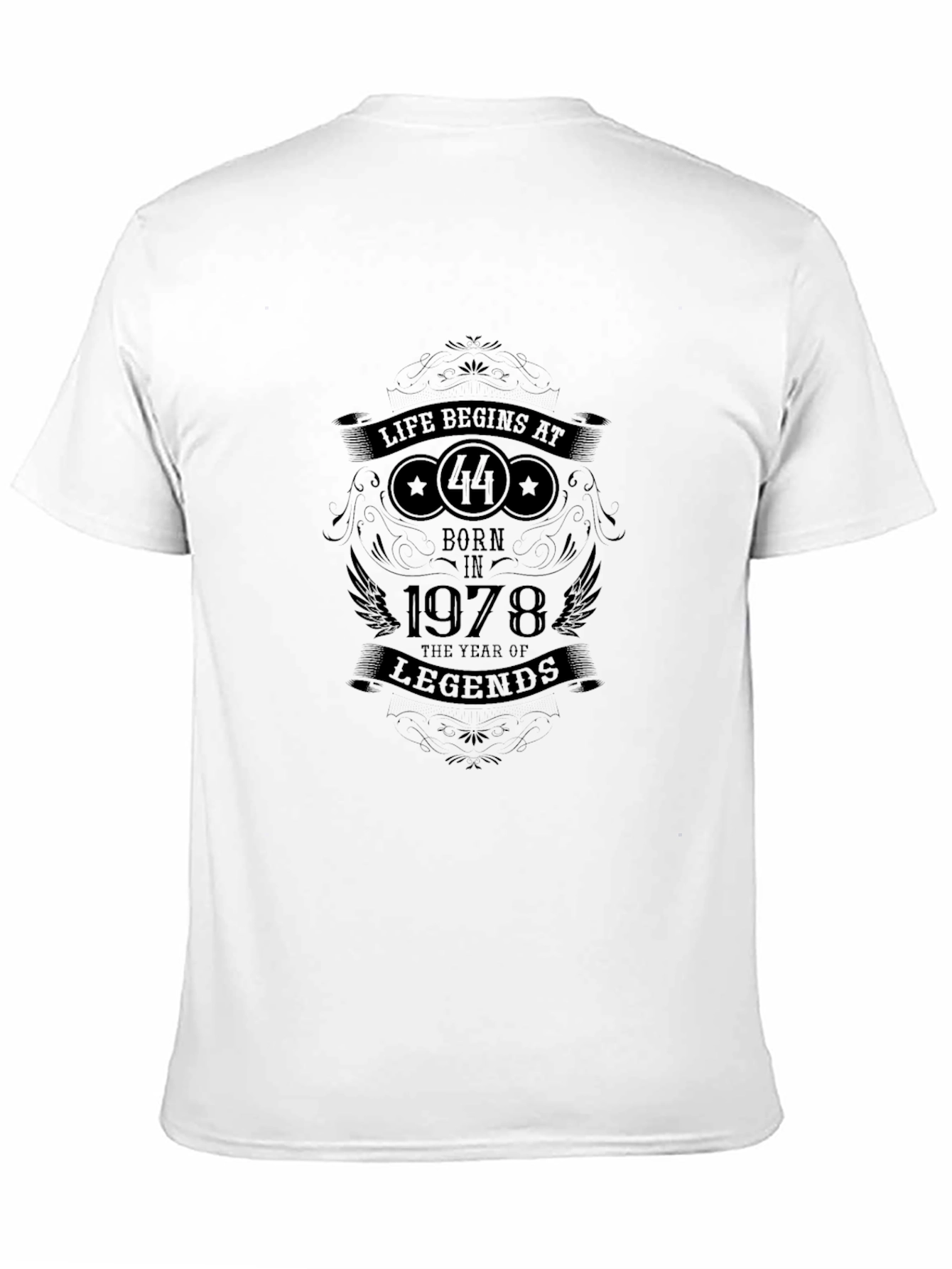 Black Life Begins At 44 T-Shirt - Born in 1978 Legend Tee view 11