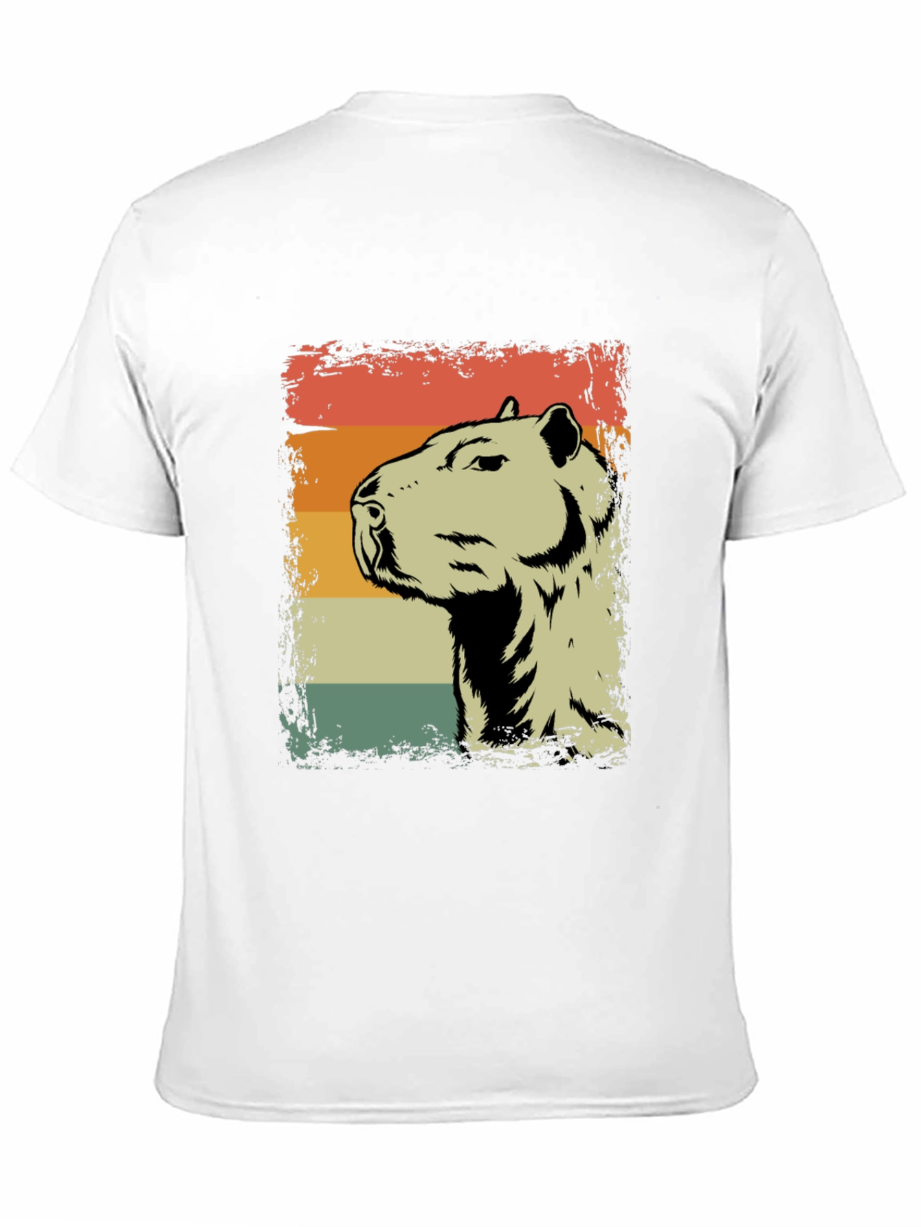 Black Retro Capybara Graphic Tee - Vintage Style Animal Shirt view 11