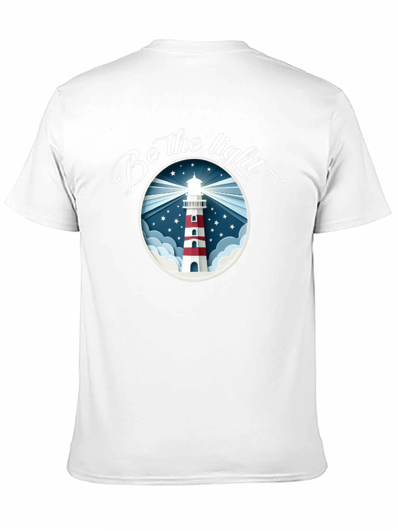 Black Be the Light Lighthouse Graphic Tee - Black Cotton T-Shirt view 11