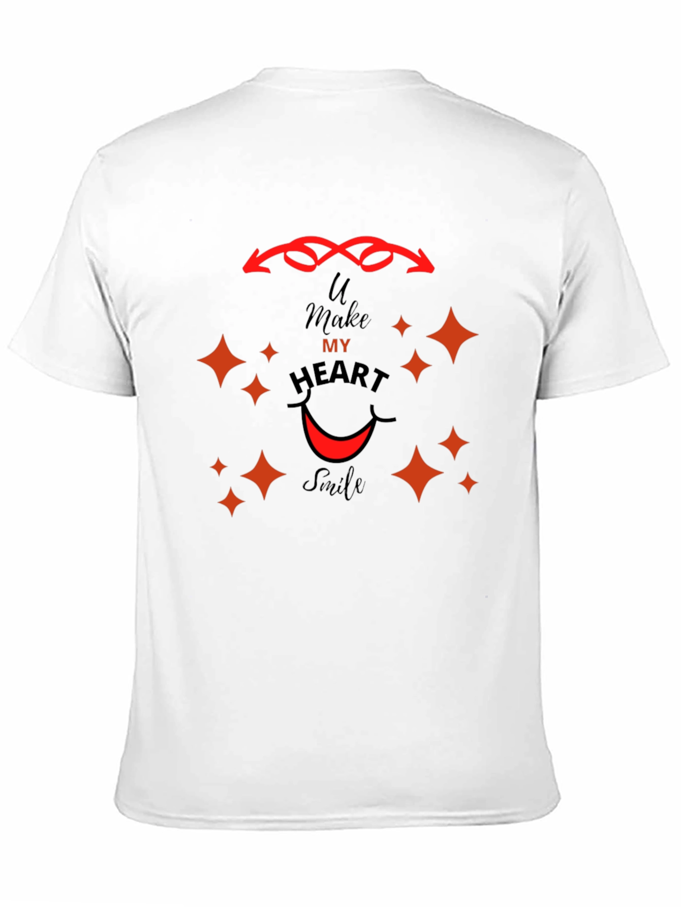 Black U Make My Heart Smile Graphic Tee - Soft Cotton Blend view 11