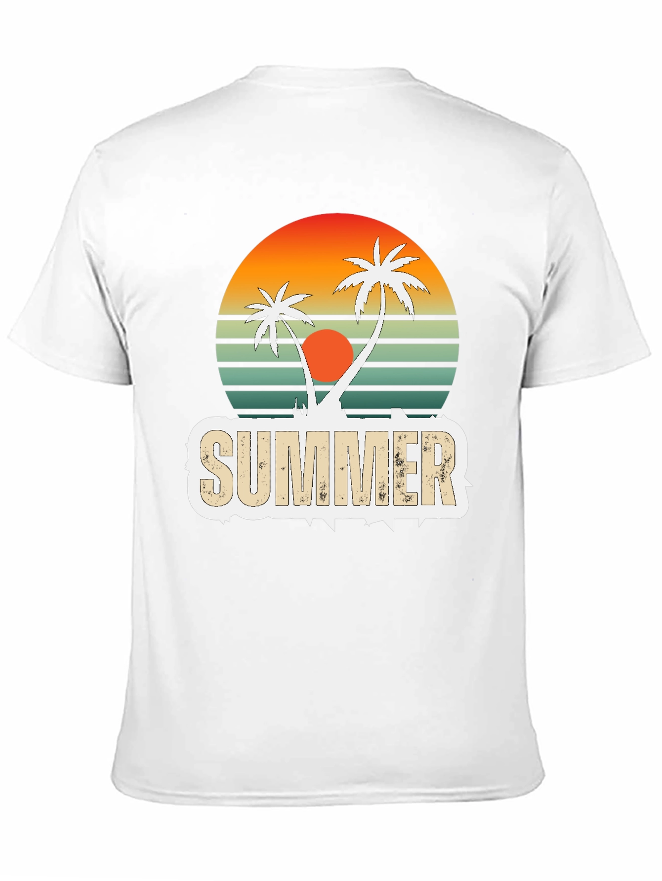 Black Retro Summer Palm Tree Graphic T-Shirt view 11