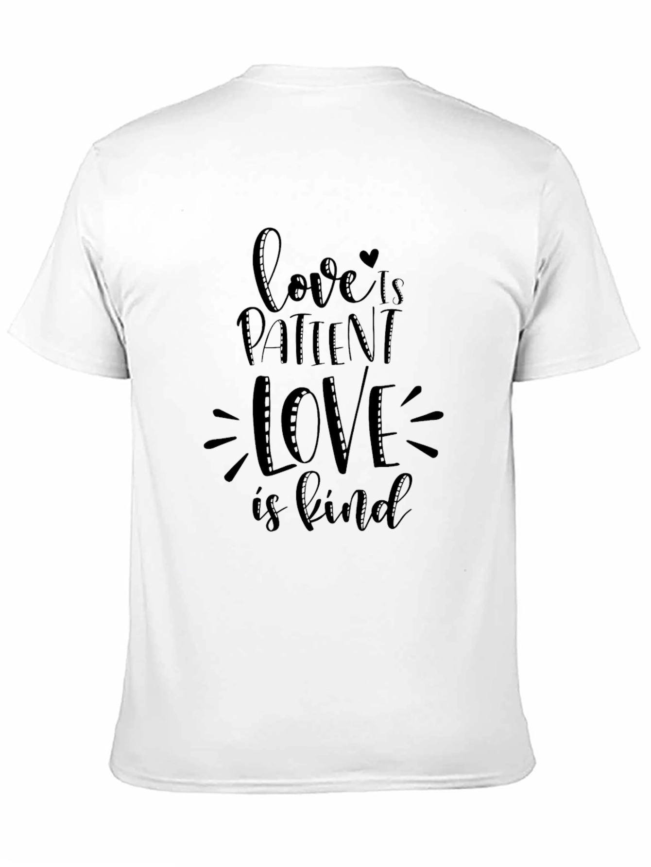 Black Love Is Patient Graphic Tee - Black Cotton T-Shirt view 11