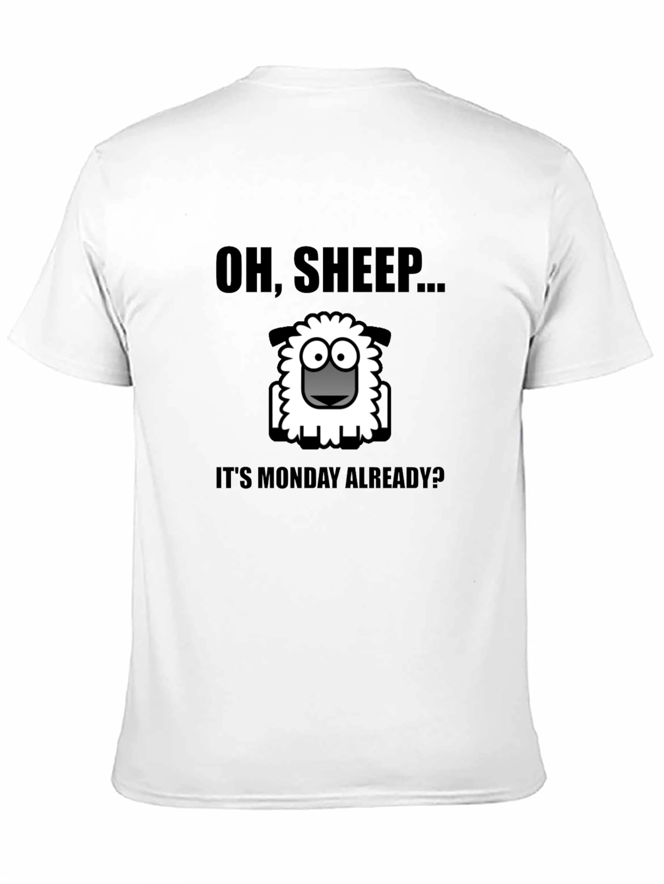 Black Oh, Sheep... It's Monday Already? T-Shirt view 11