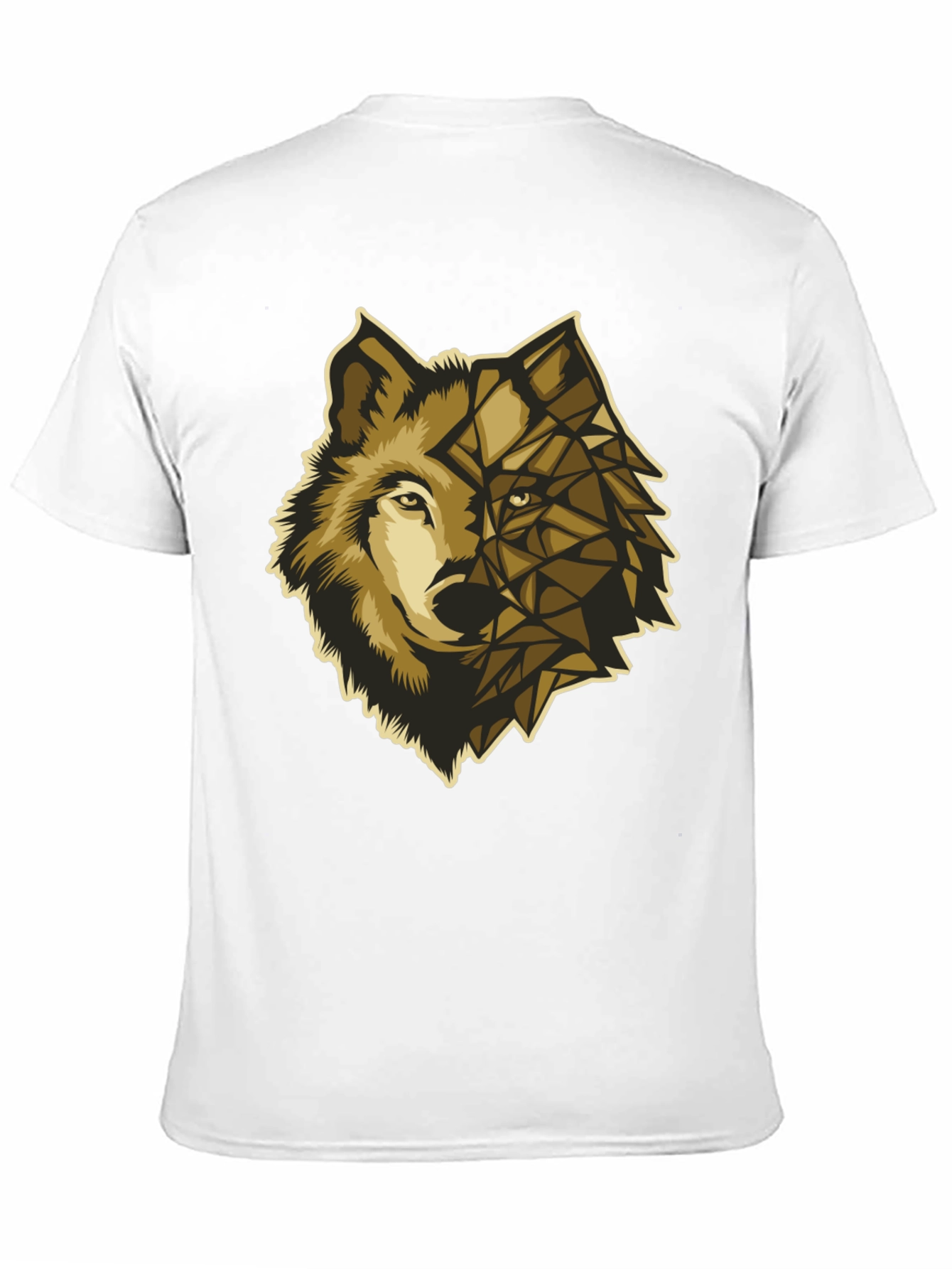 Black Geometric Wolf Graphic Tee - Premium Black Cotton view 11