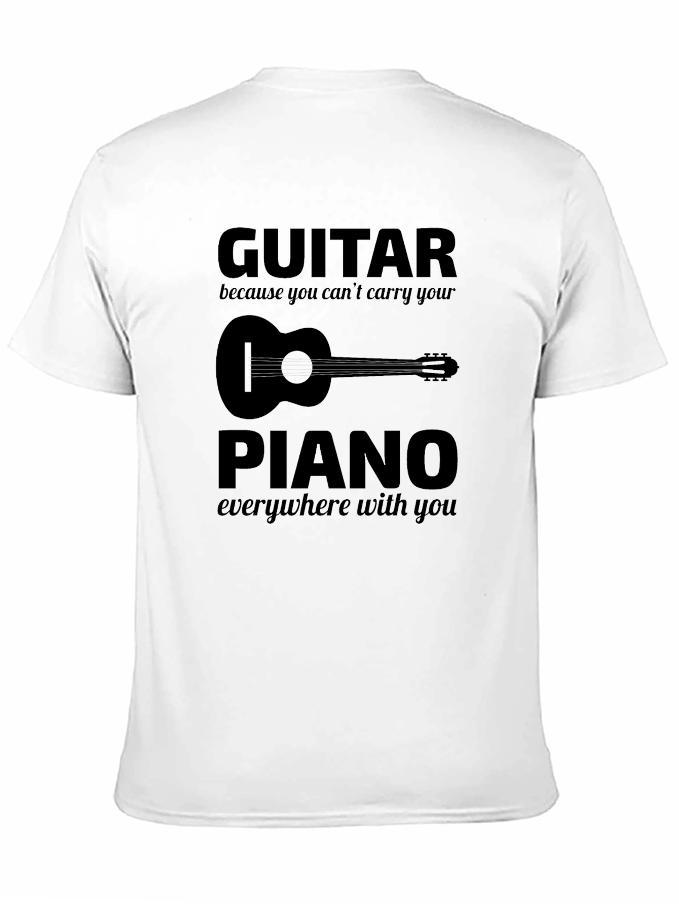 Black Guitar vs Piano Graphic T-Shirt - Musician Tee view 11
