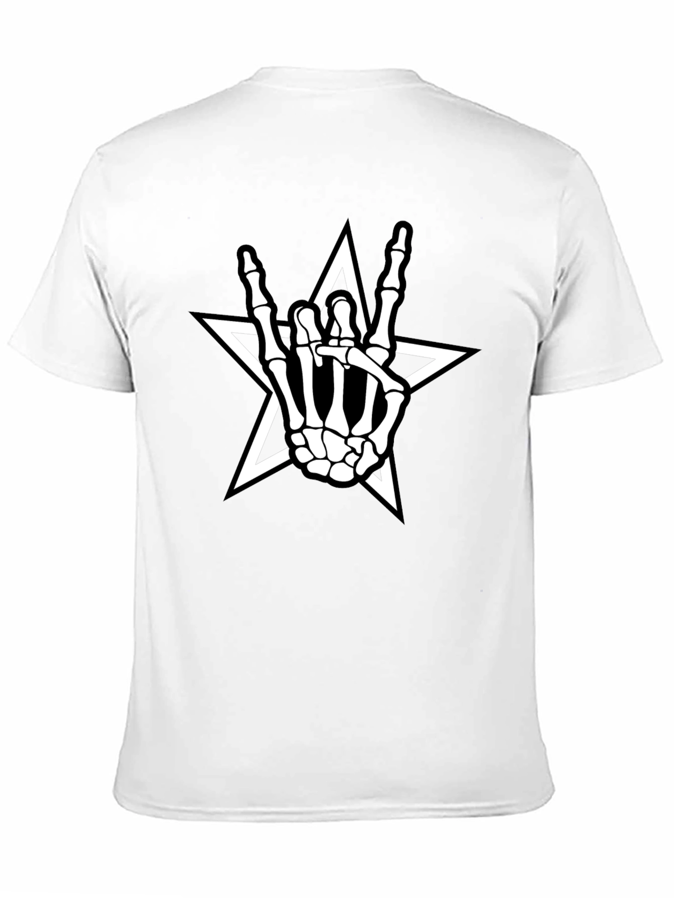 Black Rock On Skeleton Hand Star T-Shirt view 11
