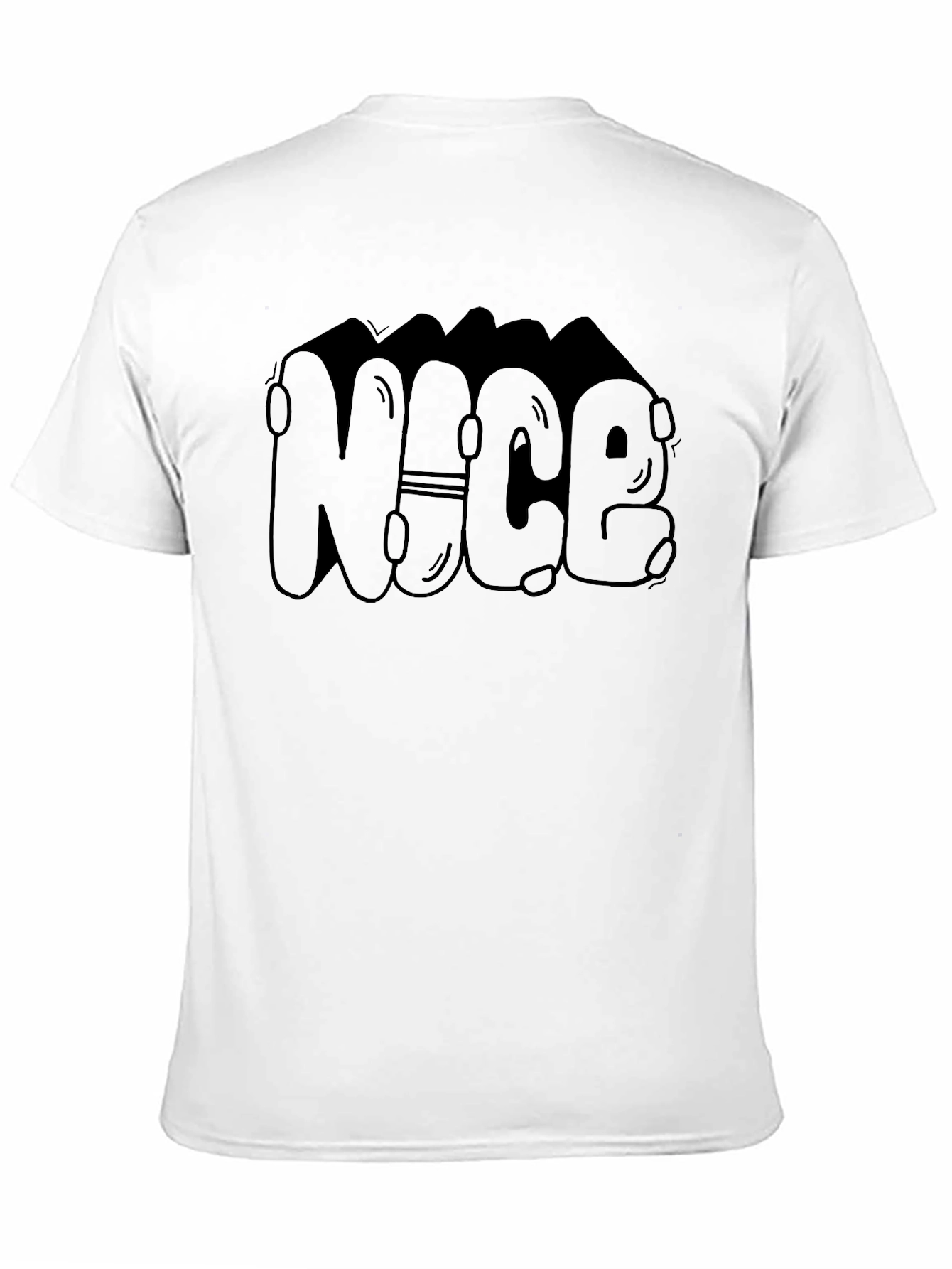 Black Cool "NICE" Bubble Letter Black T-Shirt view 11