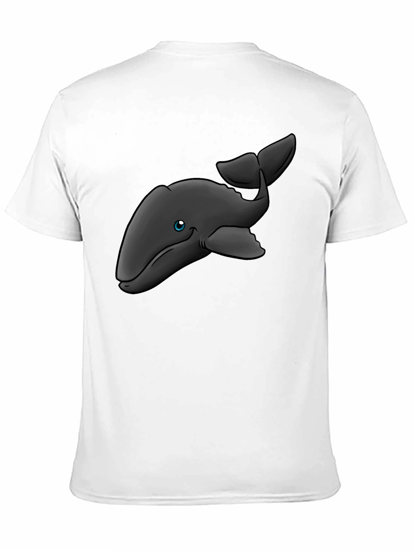 Black Cartoon Whale T-Shirt - Black Cotton Tee view 11