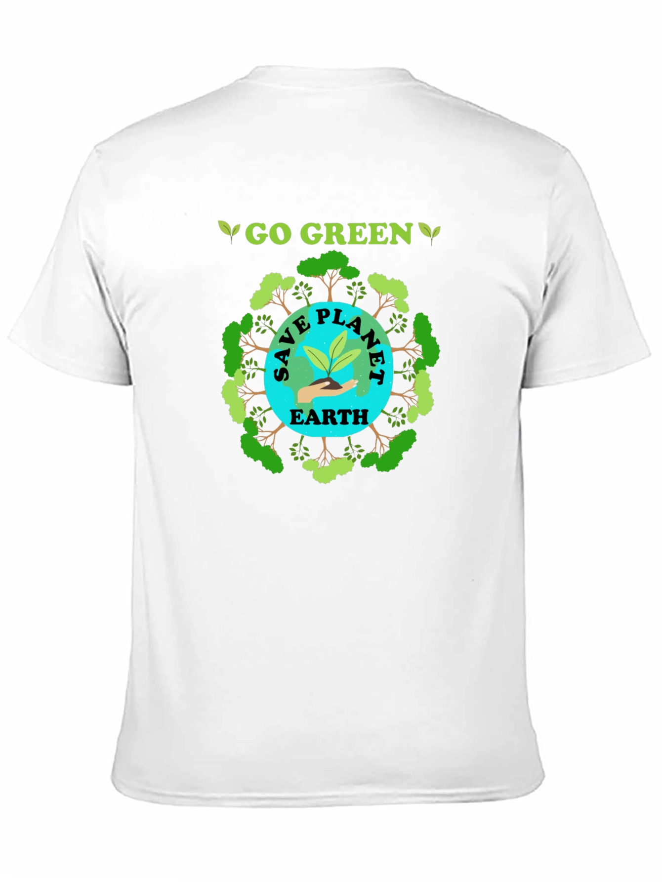 Black Go Green Save Planet Earth T-Shirt view 11