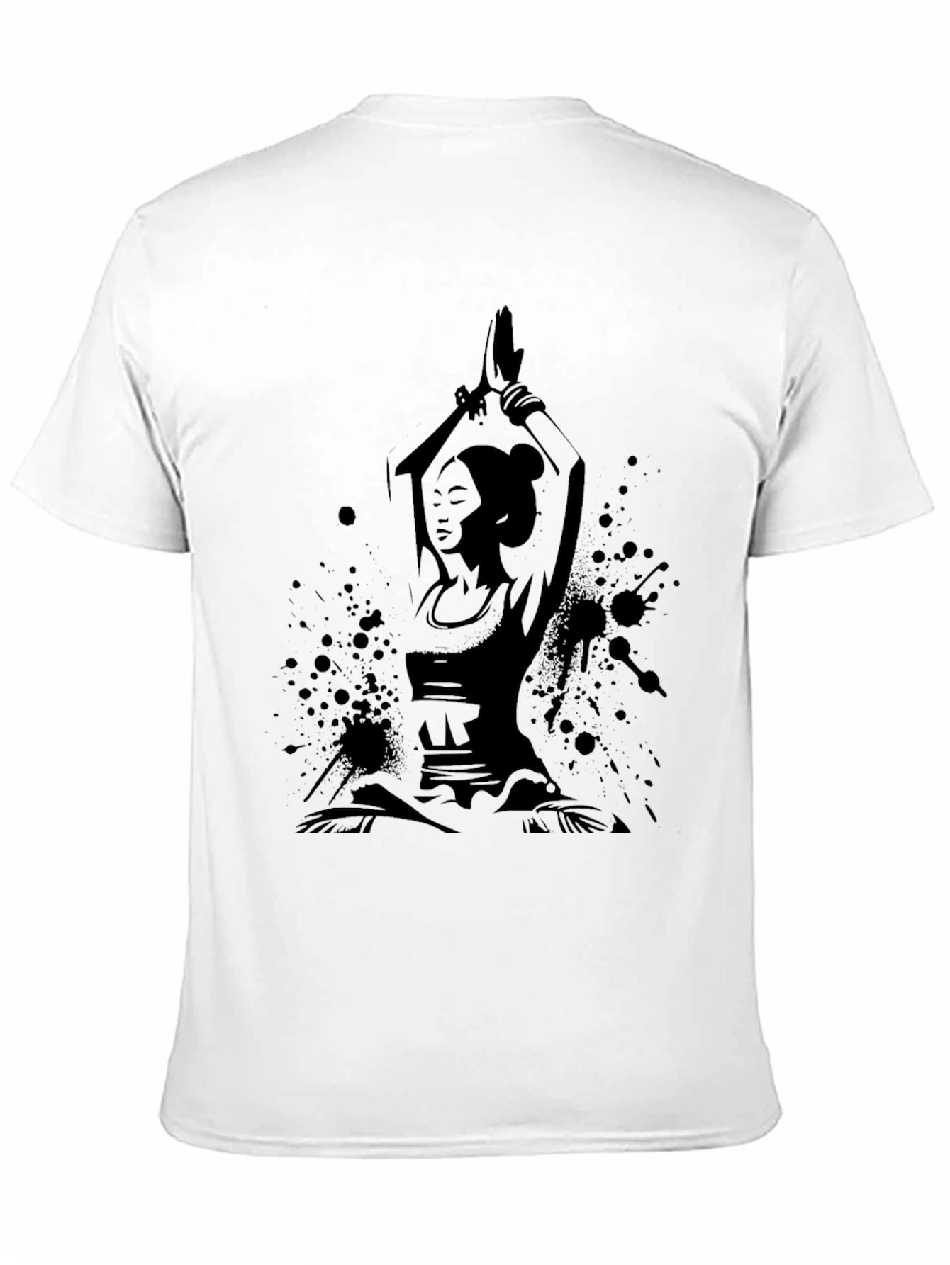 Black Men's Yoga Meditation Graphic T-Shirt view 11