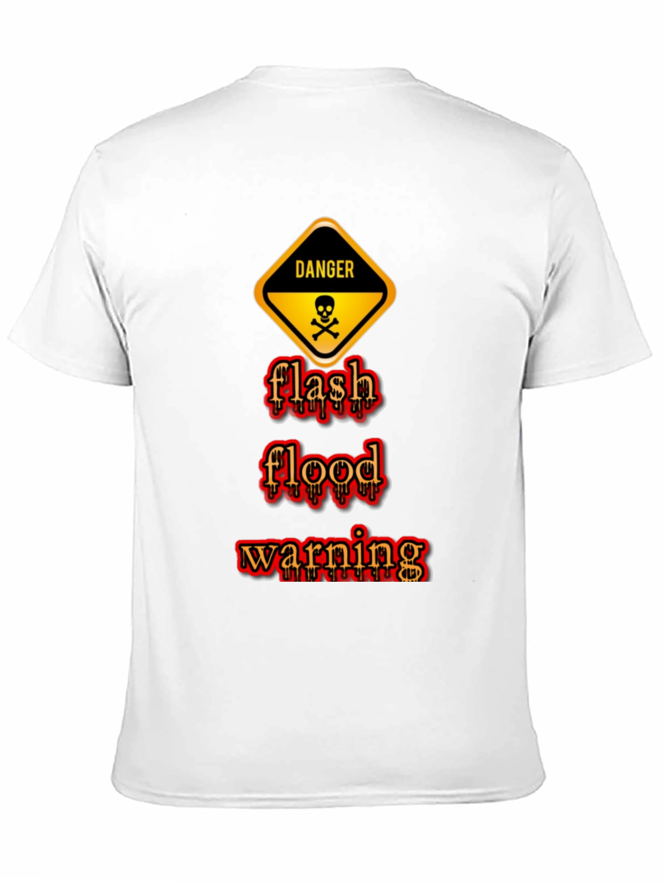 Black Danger Flash Flood Warning Graphic T-Shirt view 11