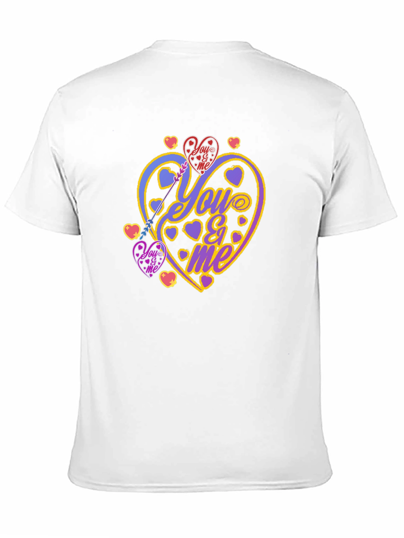 Black You & Me Heart Graphic Black T-Shirt view 11