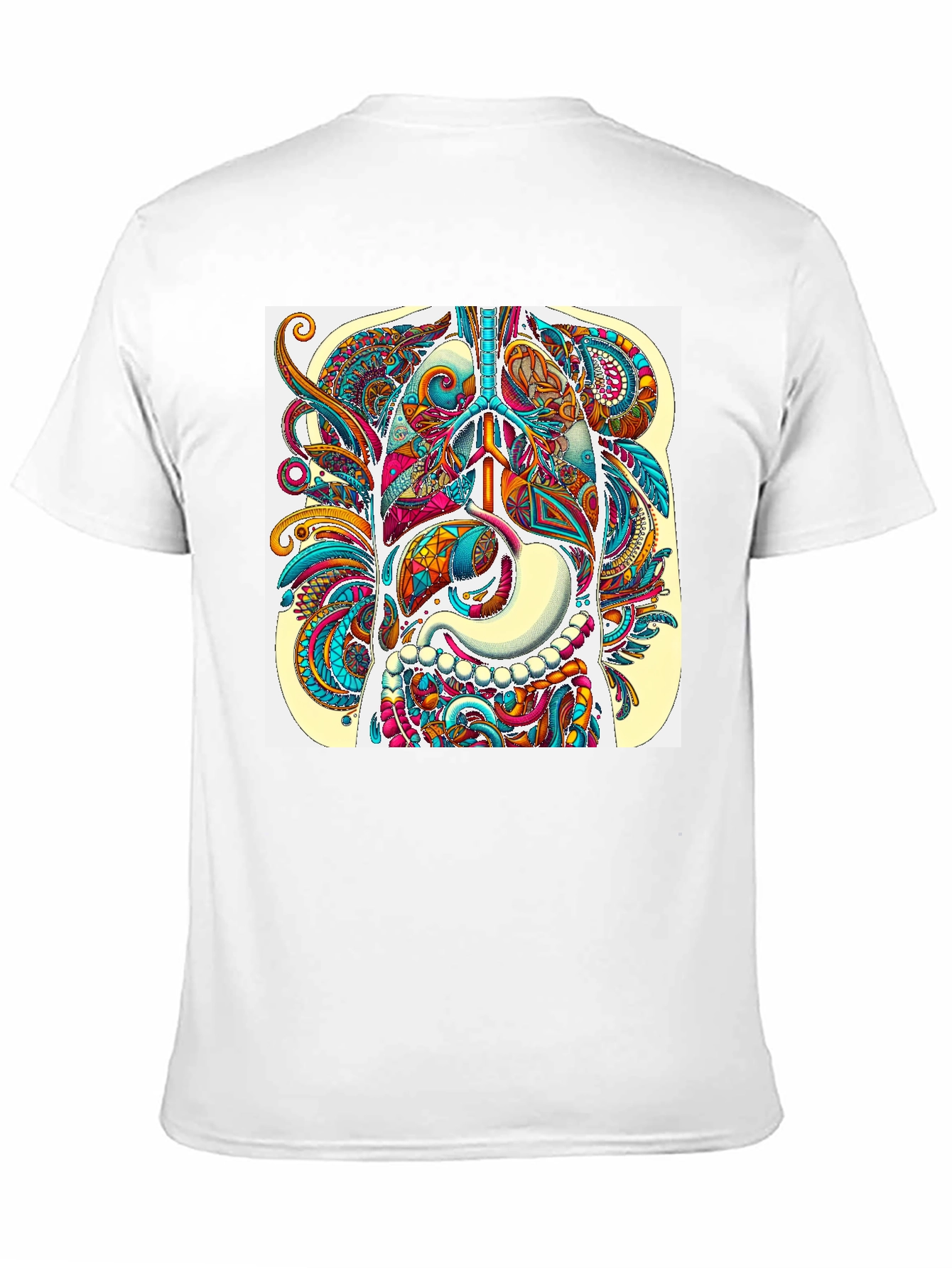 Black Anatomical Art Print Men's Black T-Shirt view 11