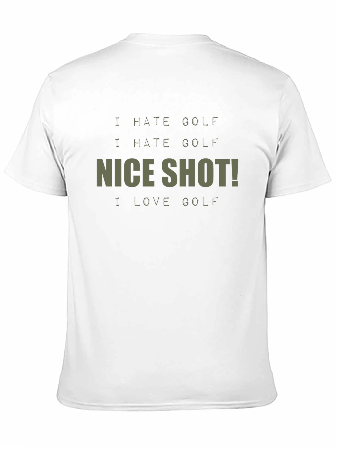 Black I Hate Golf! Novelty Graphic T-Shirt view 11